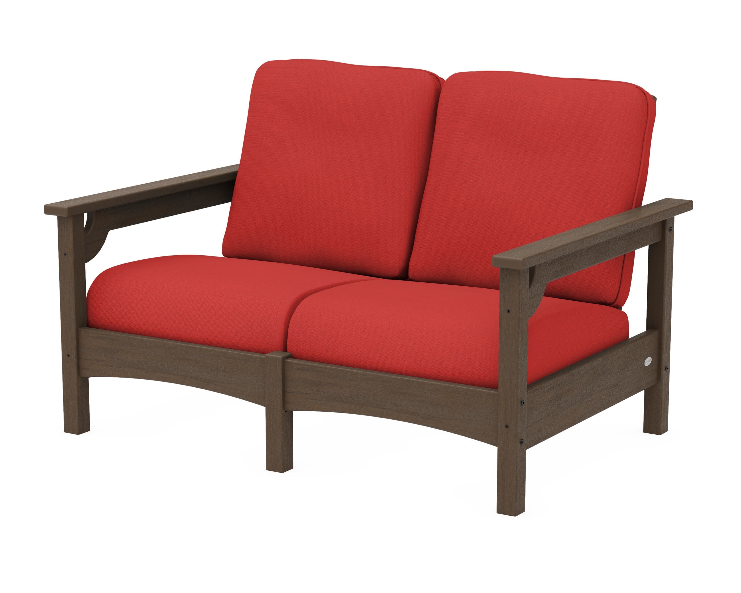 Club Loveseat in Kona / Crimson Linen