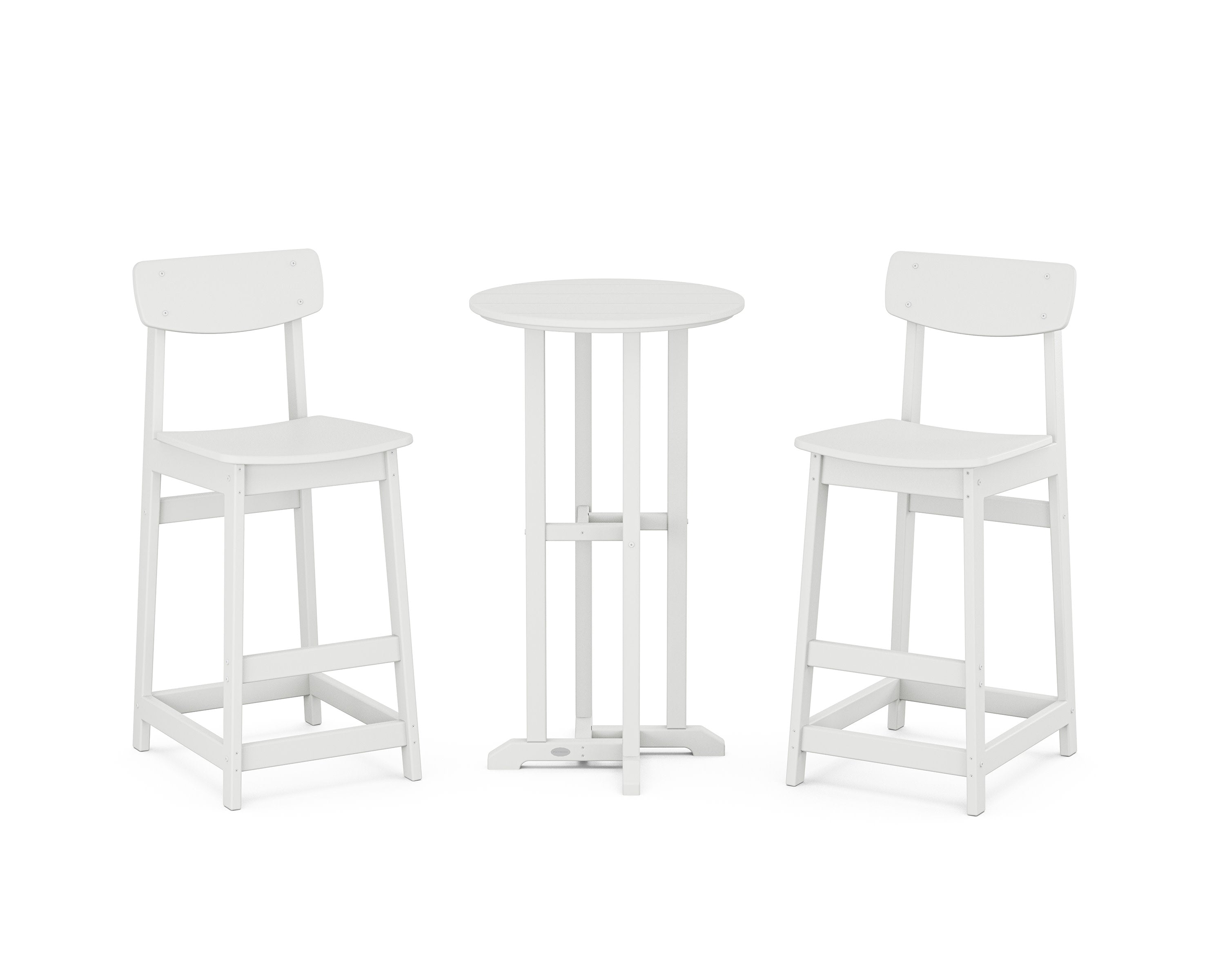 Modern Studio Urban Bar Chair 3-Piece Bistro Set in White