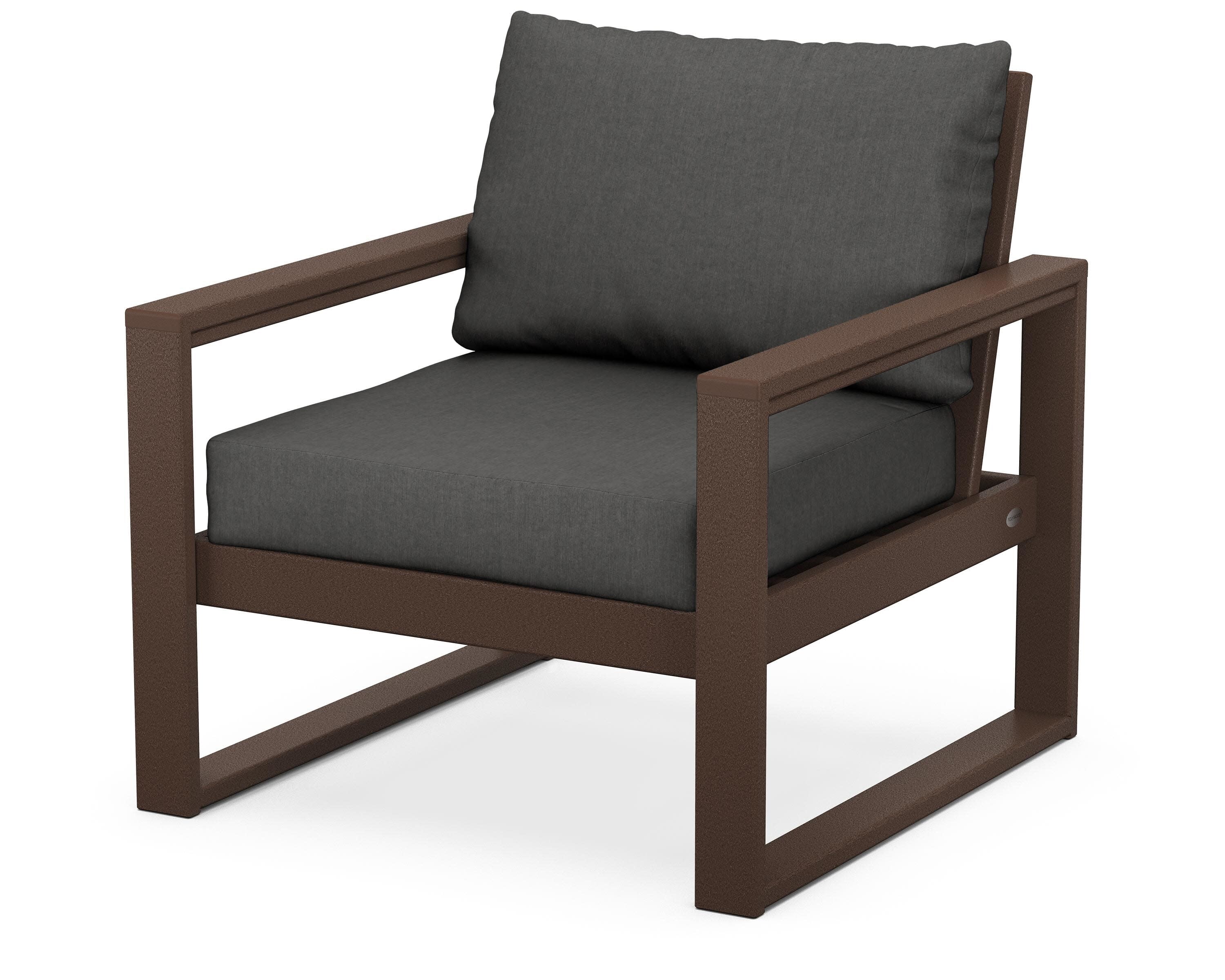 EDGE Club Chair in Mahogany / Spectrum Carbon