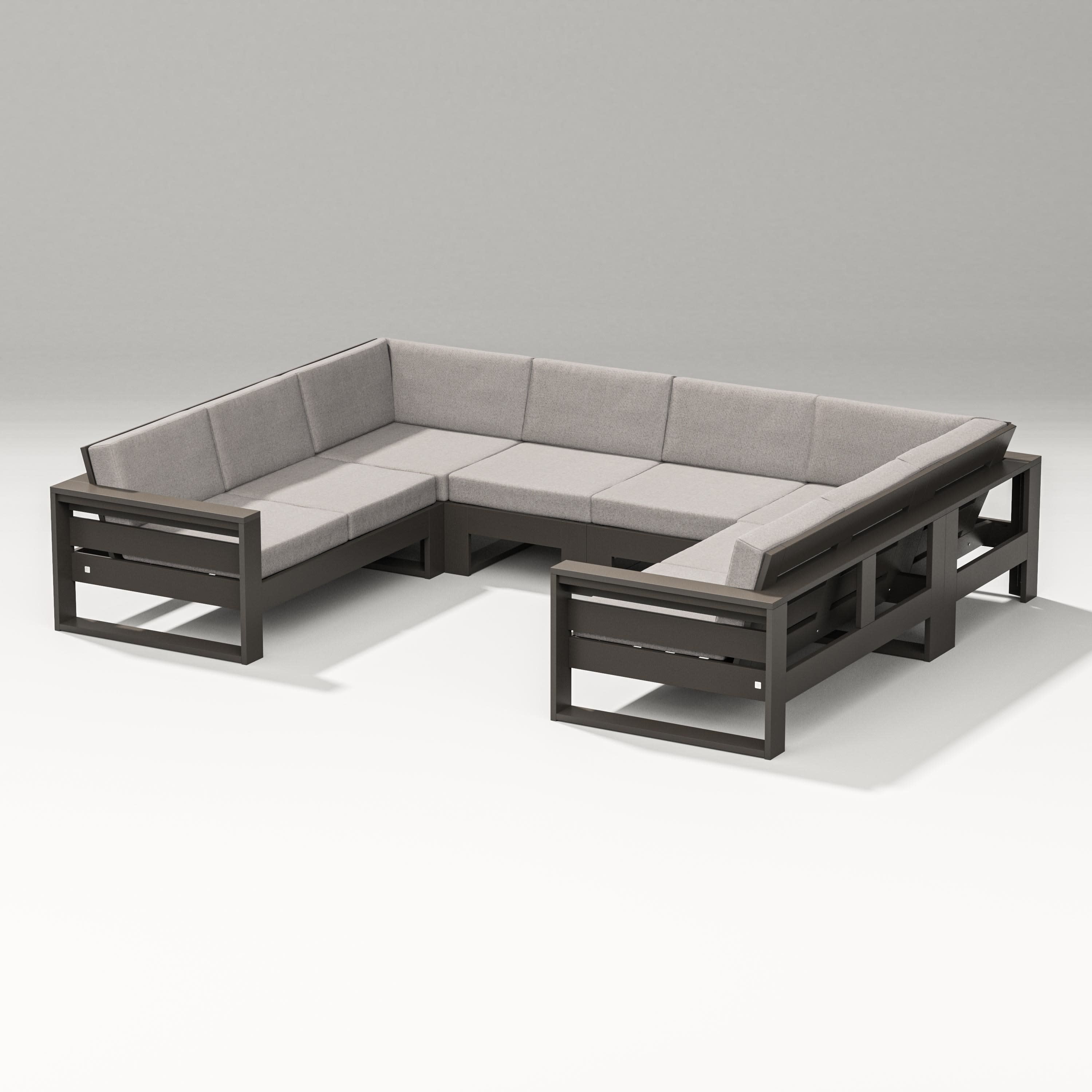 Latitude U-Shaped Sectional in Vintage Coffee / Weathered Tweed