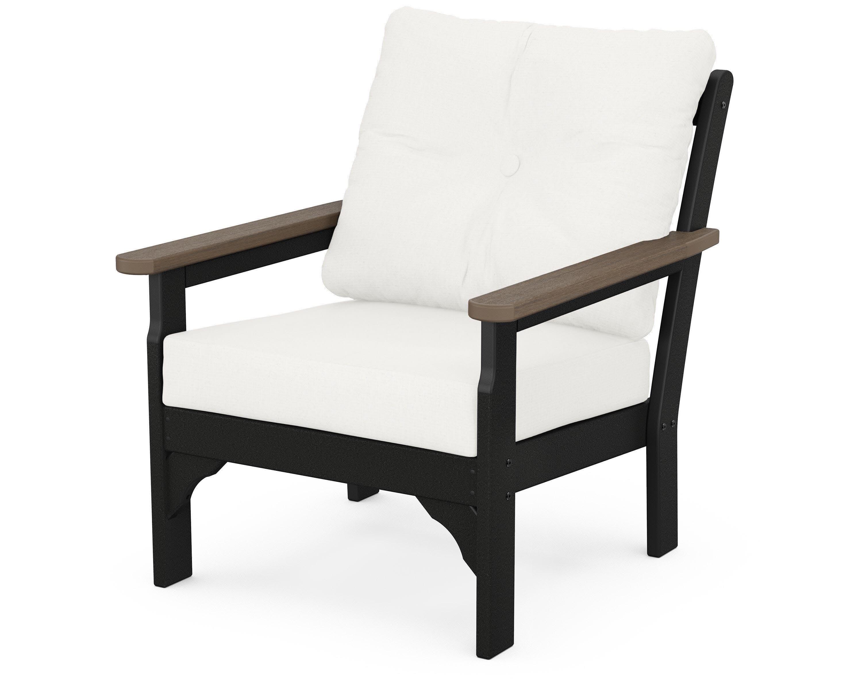 Vineyard Deep Seating Chair in White / Kona / Natural Linen