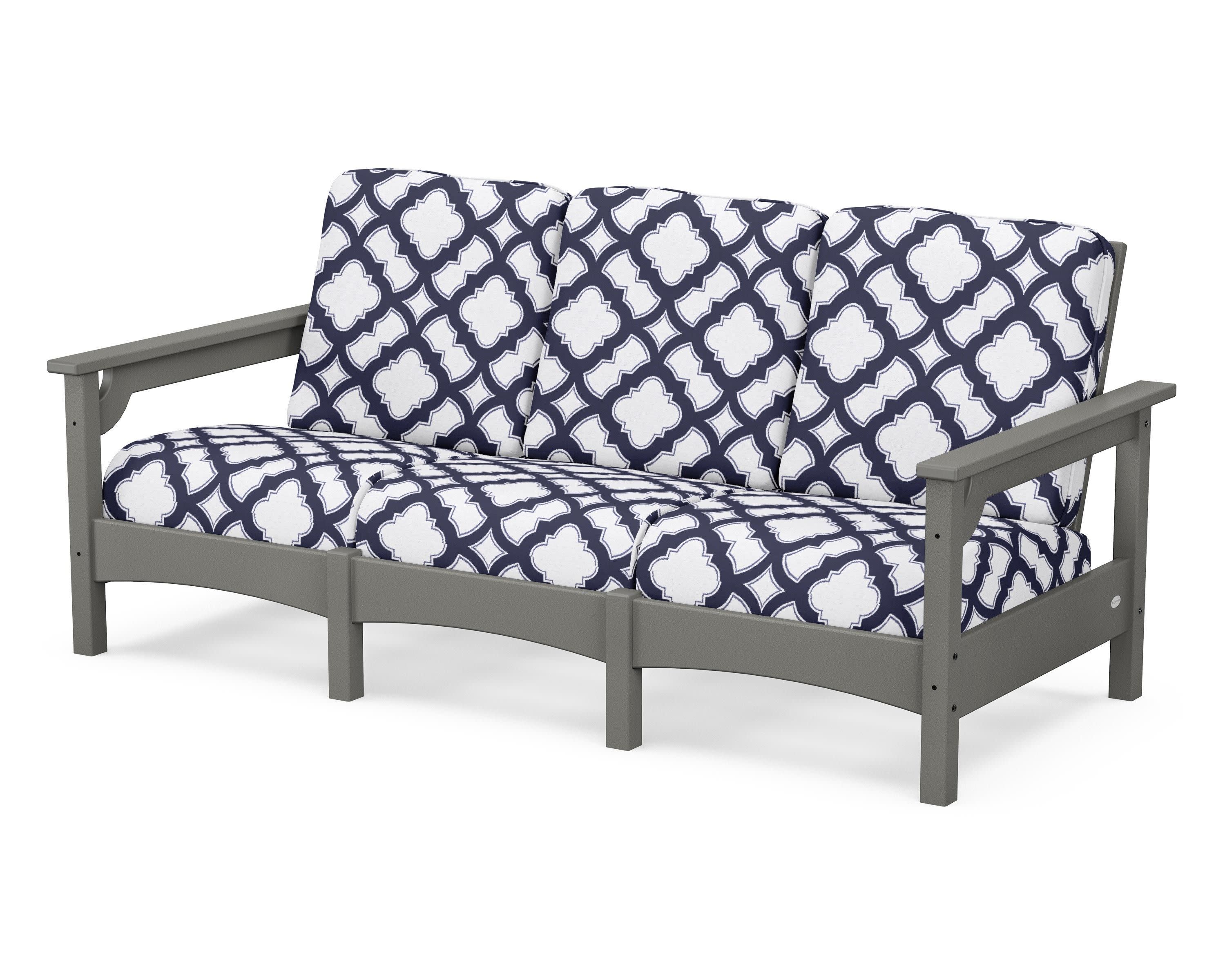 Club Sofa in Slate Grey / Trellis Navy