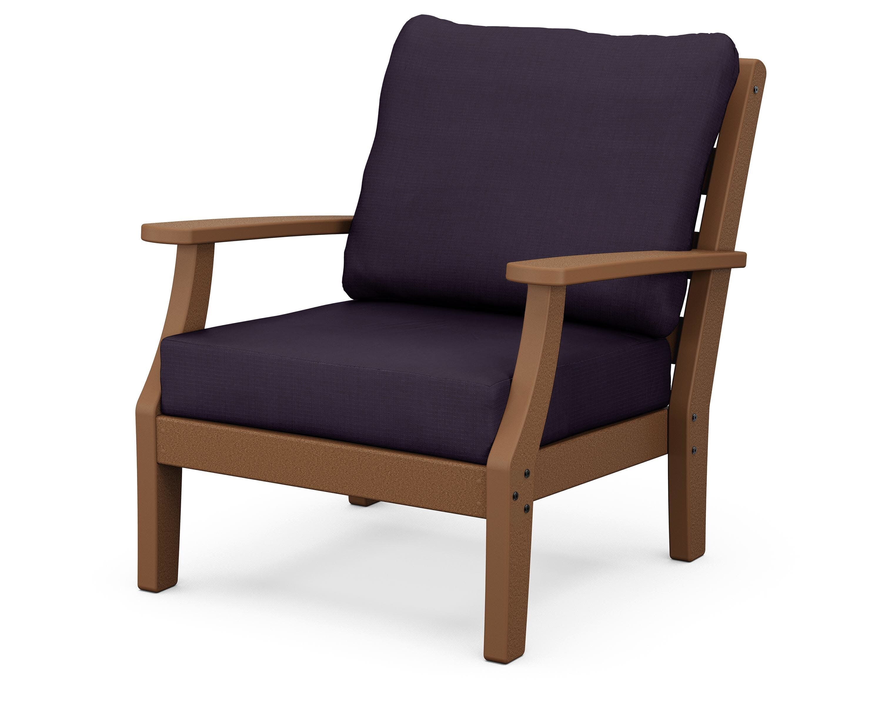Chesapeake Deep Seating Chair in Teak / Navy Linen