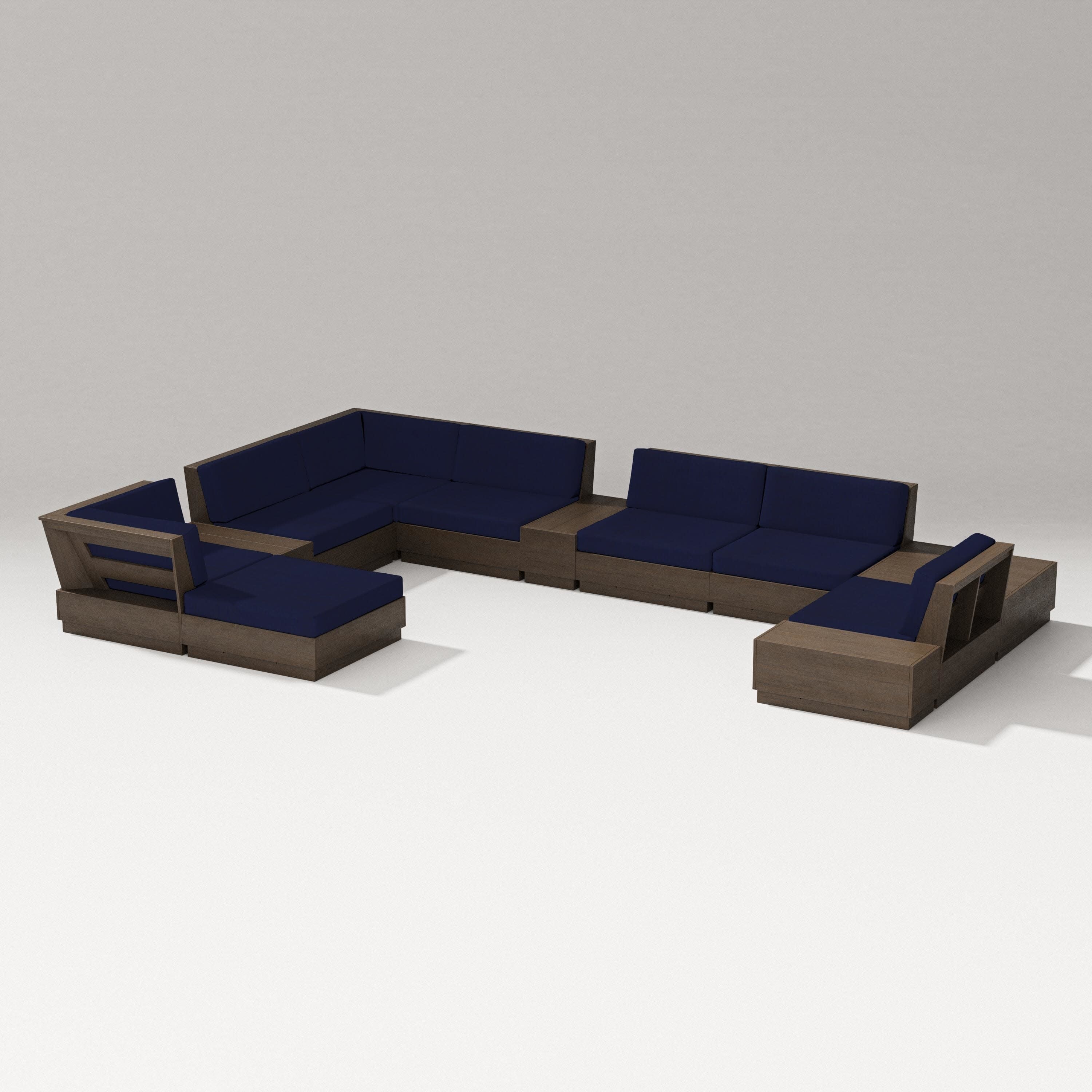 Elevate 12-Piece Conversation Sectional Set in Kona / Navy
