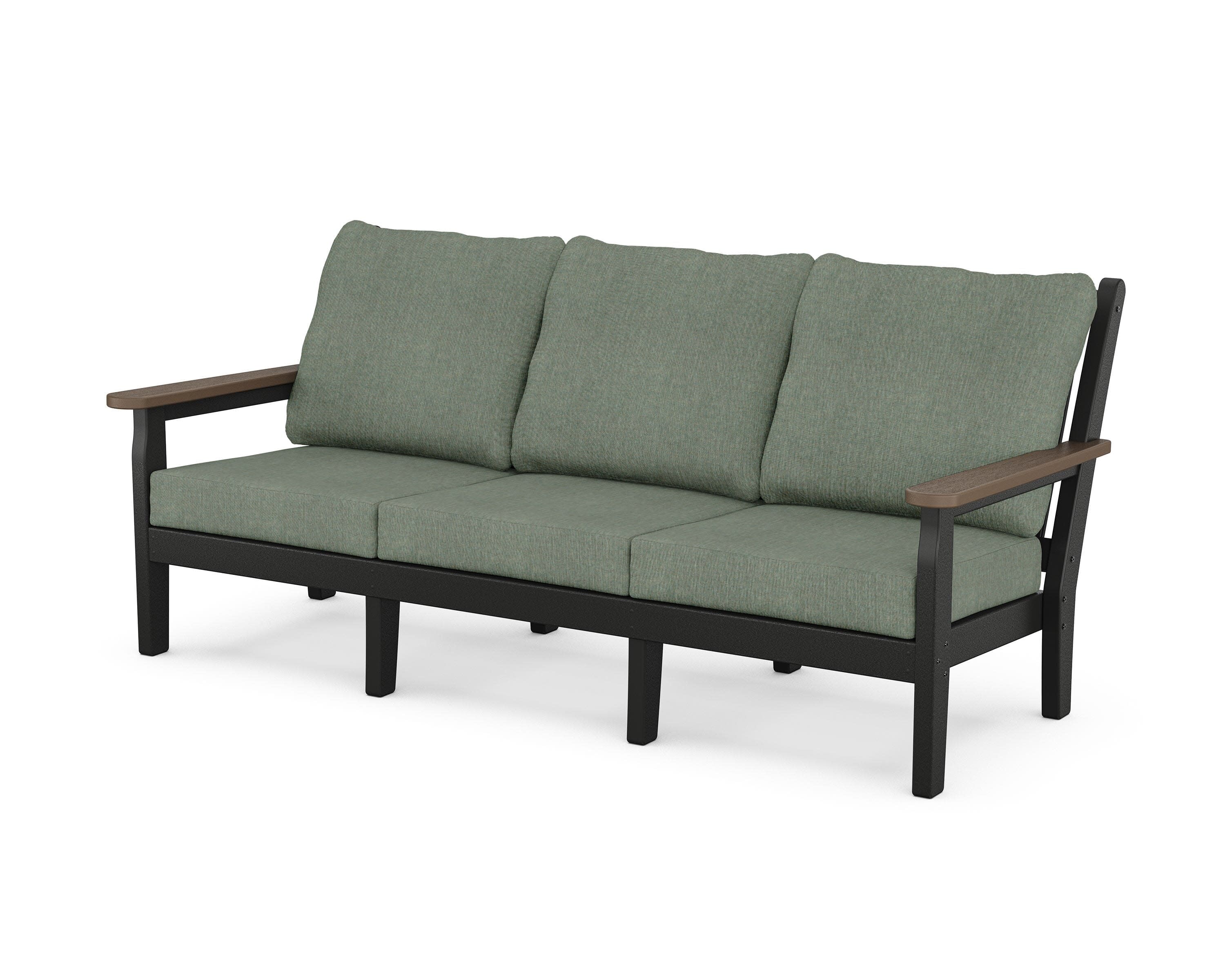 Chippendale Deep Seating Sofa in Black / Kona / Cast Sage