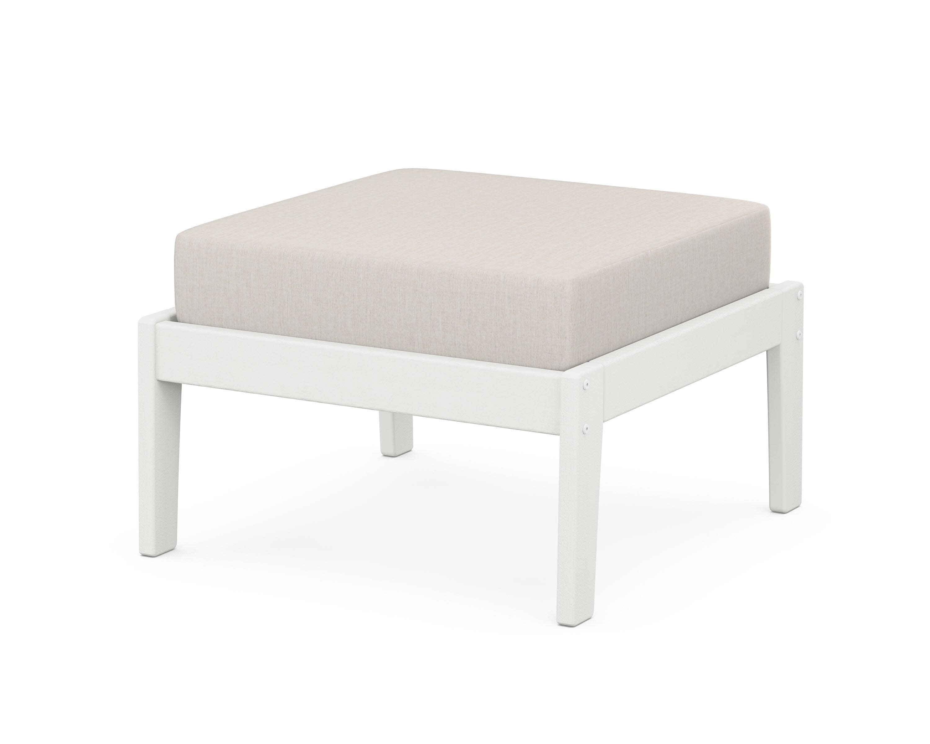 Deep Seating Ottoman in Vintage White / Cast Ash