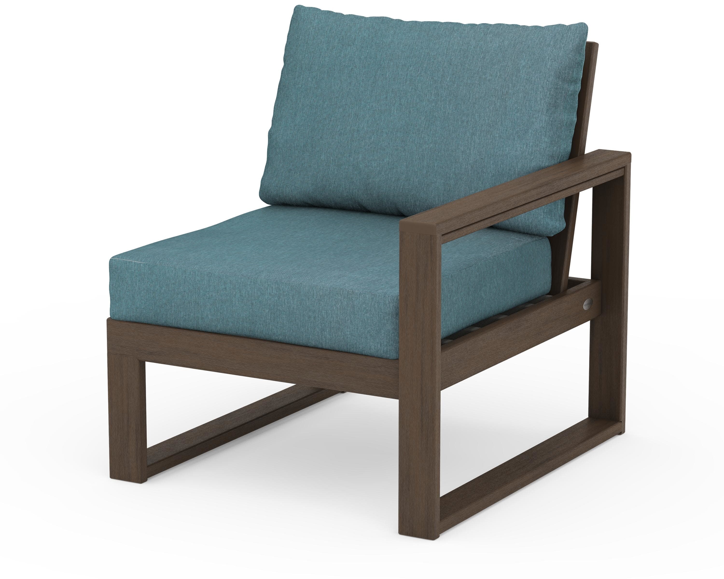 EDGE Modular Right Arm Chair in Kona / Ocean Teal