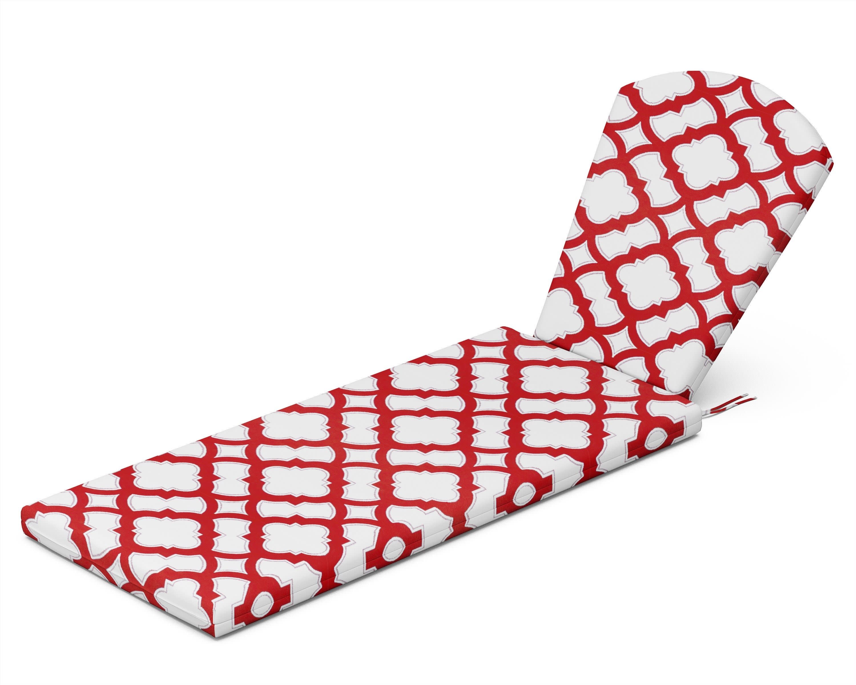Chaise Cushion in Trellis Crimson