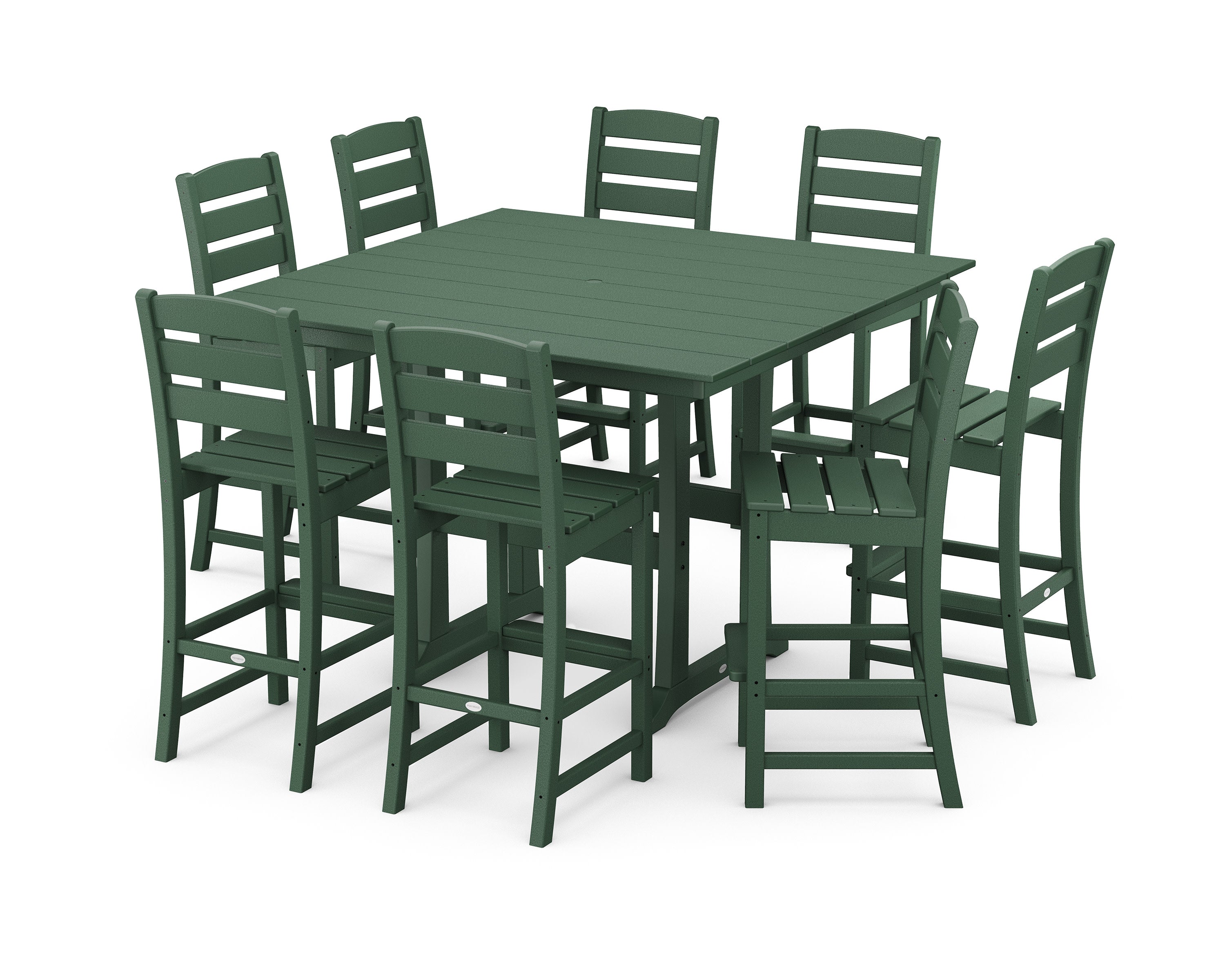 Lakeside 9-Piece Bar Side Chair Set in Green
