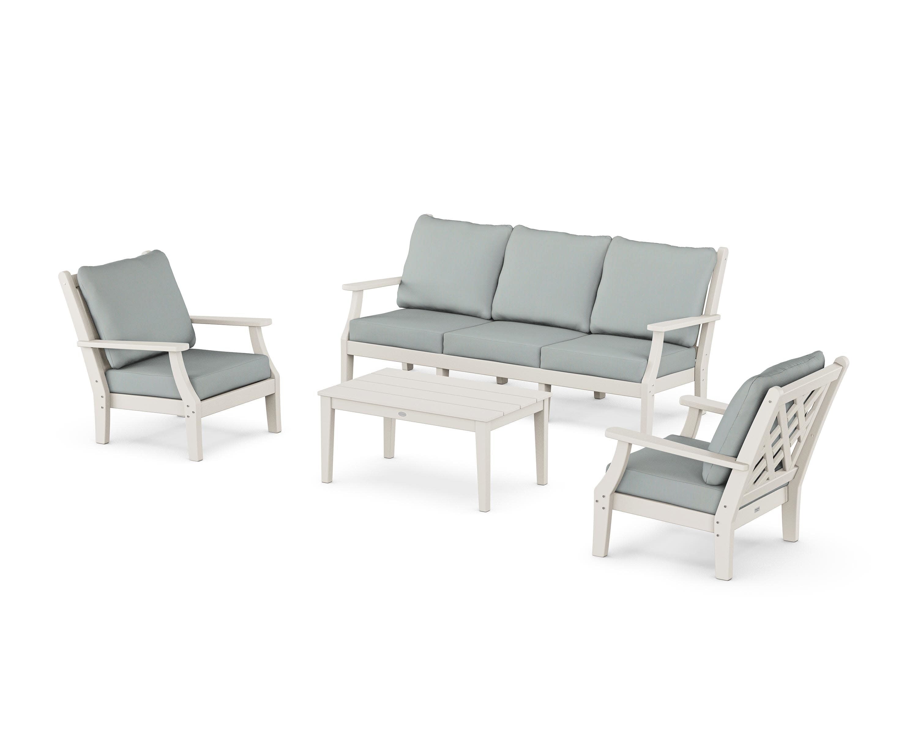 Wovendale 4-Piece Deep Seating Set with Sofa in Sand / Spa