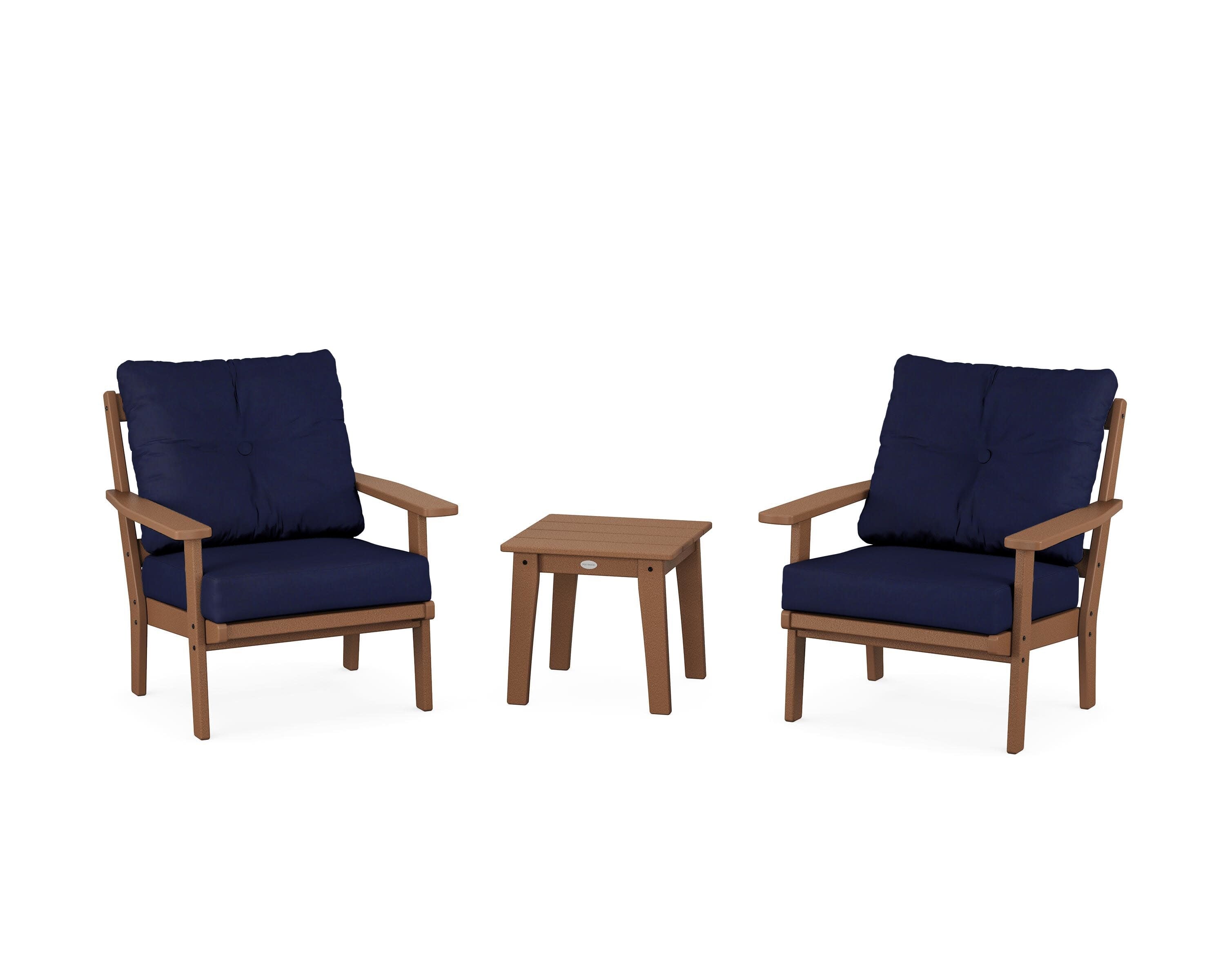 Oxford 3-Piece Deep Seating Set in Teak / Navy