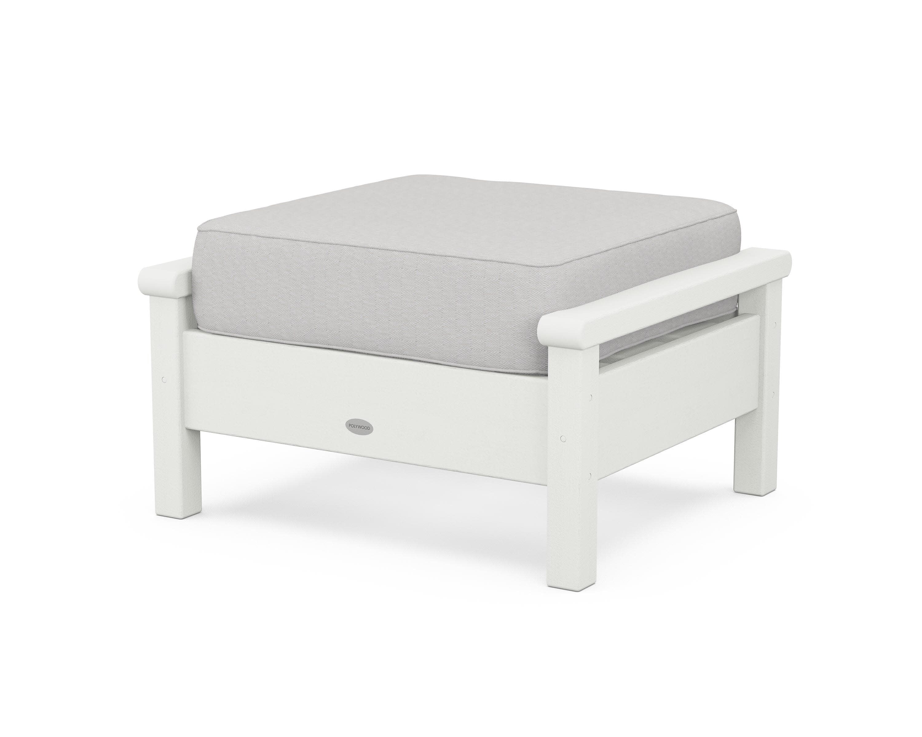 Harbour Deep Seating Ottoman in Vintage White / Diamond in the Rough