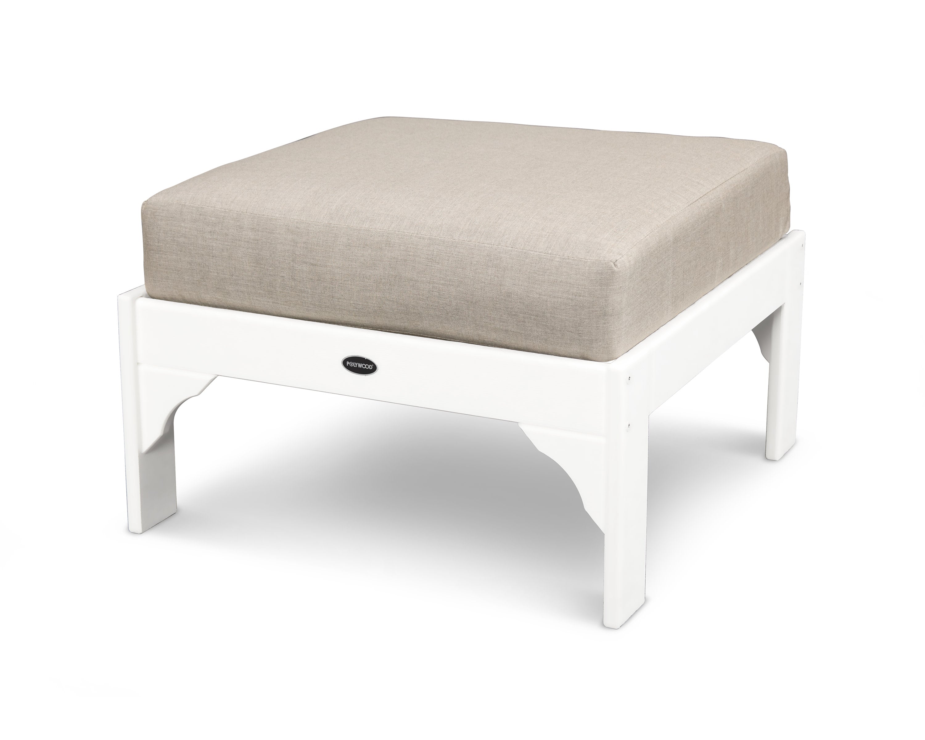 Vineyard Deep Seating Ottoman in White / Cast Ash