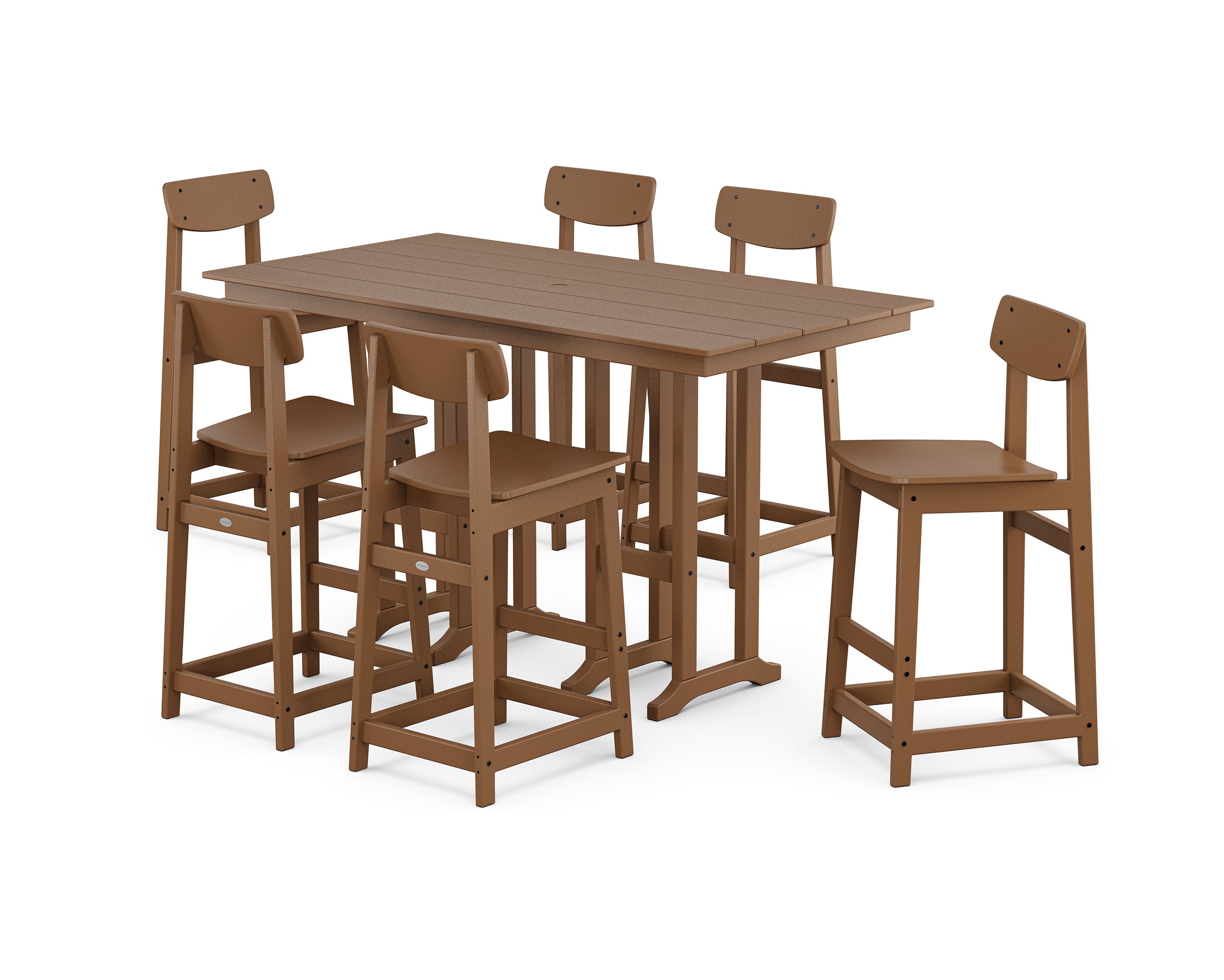 Modern Studio Urban Bar Chair 7-Piece Set in Teak