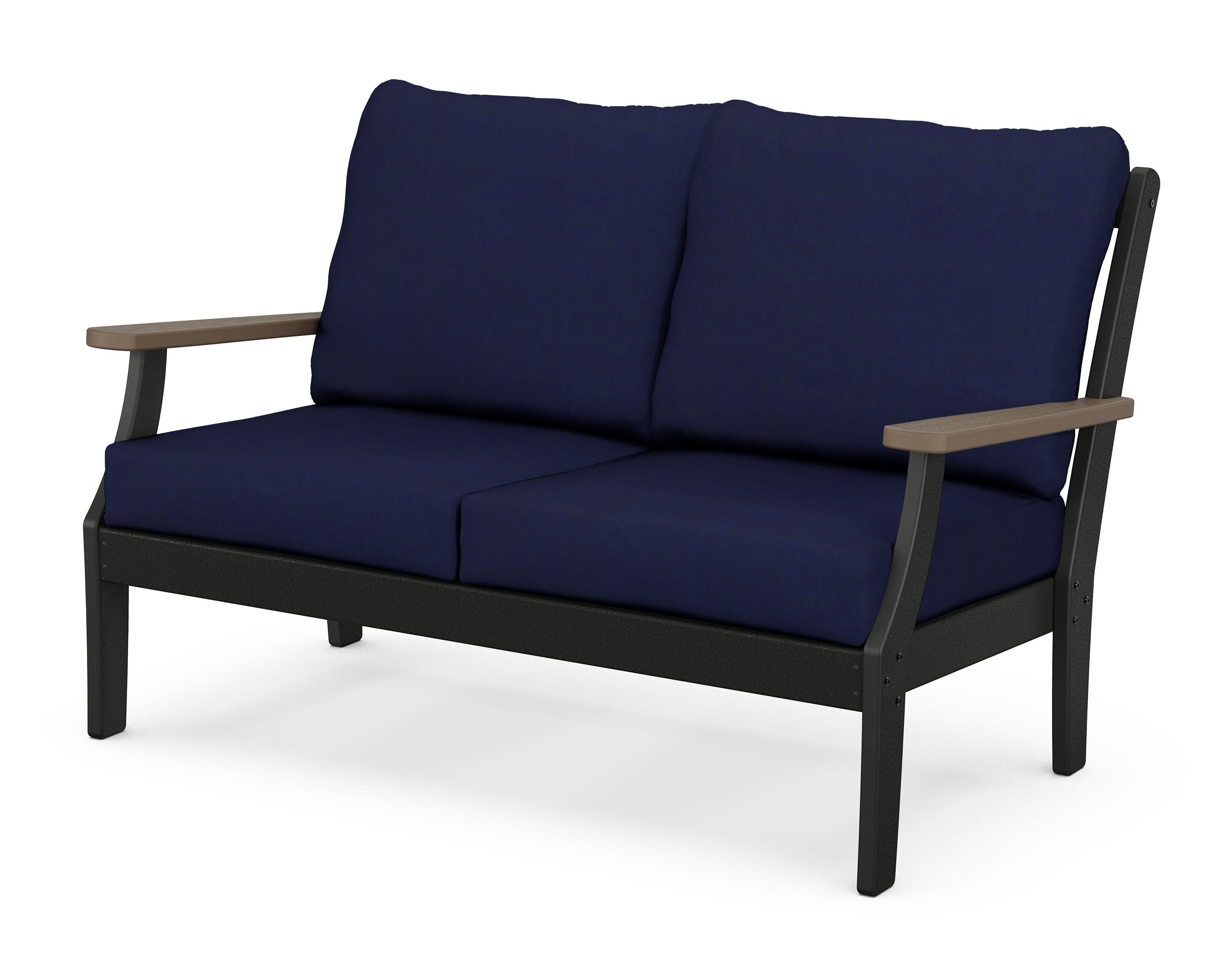 Braxton Deep Seating Loveseat in Black / Kona / Navy