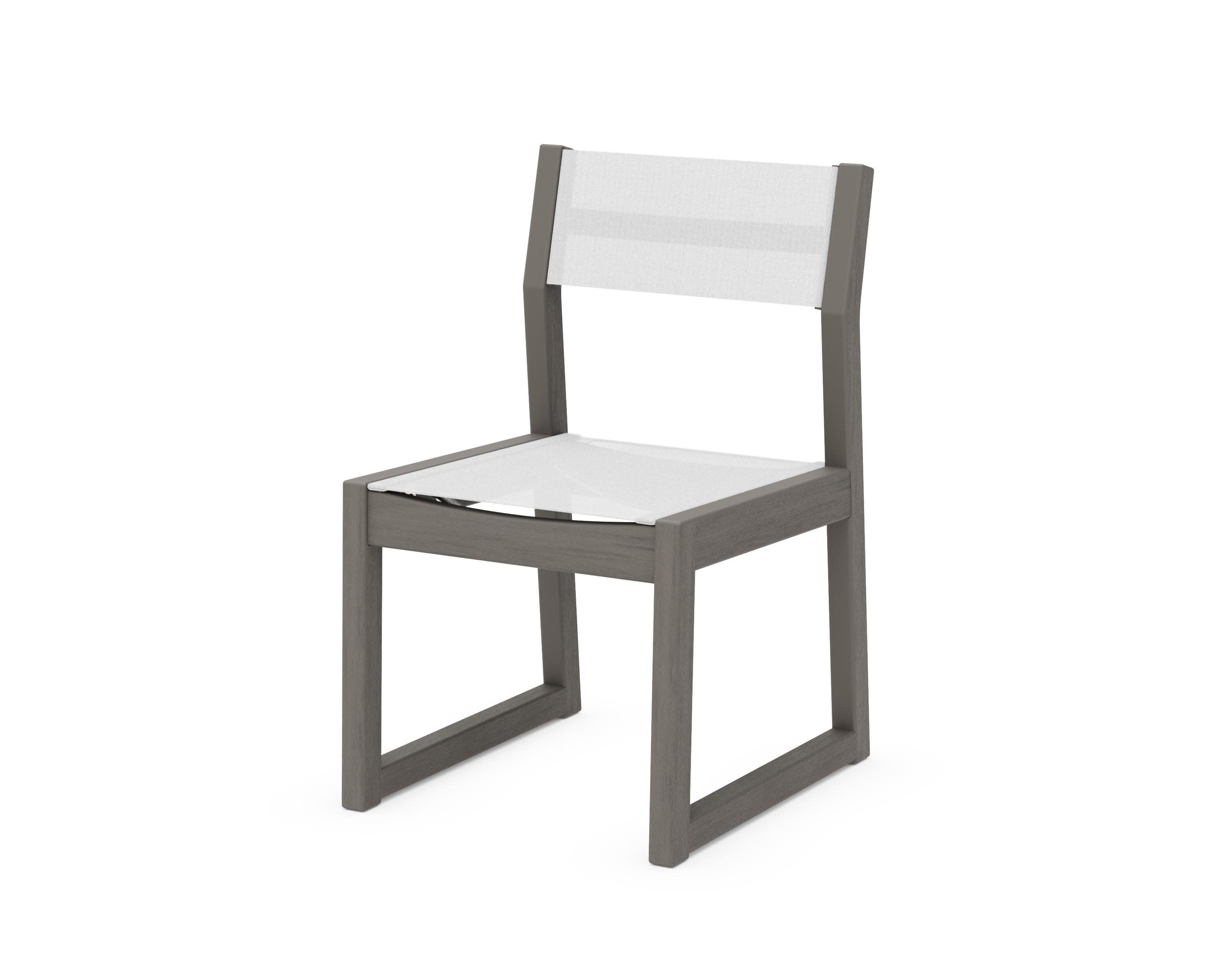 EDGE Sling Dining Side Chair in Driftwood / White Sling