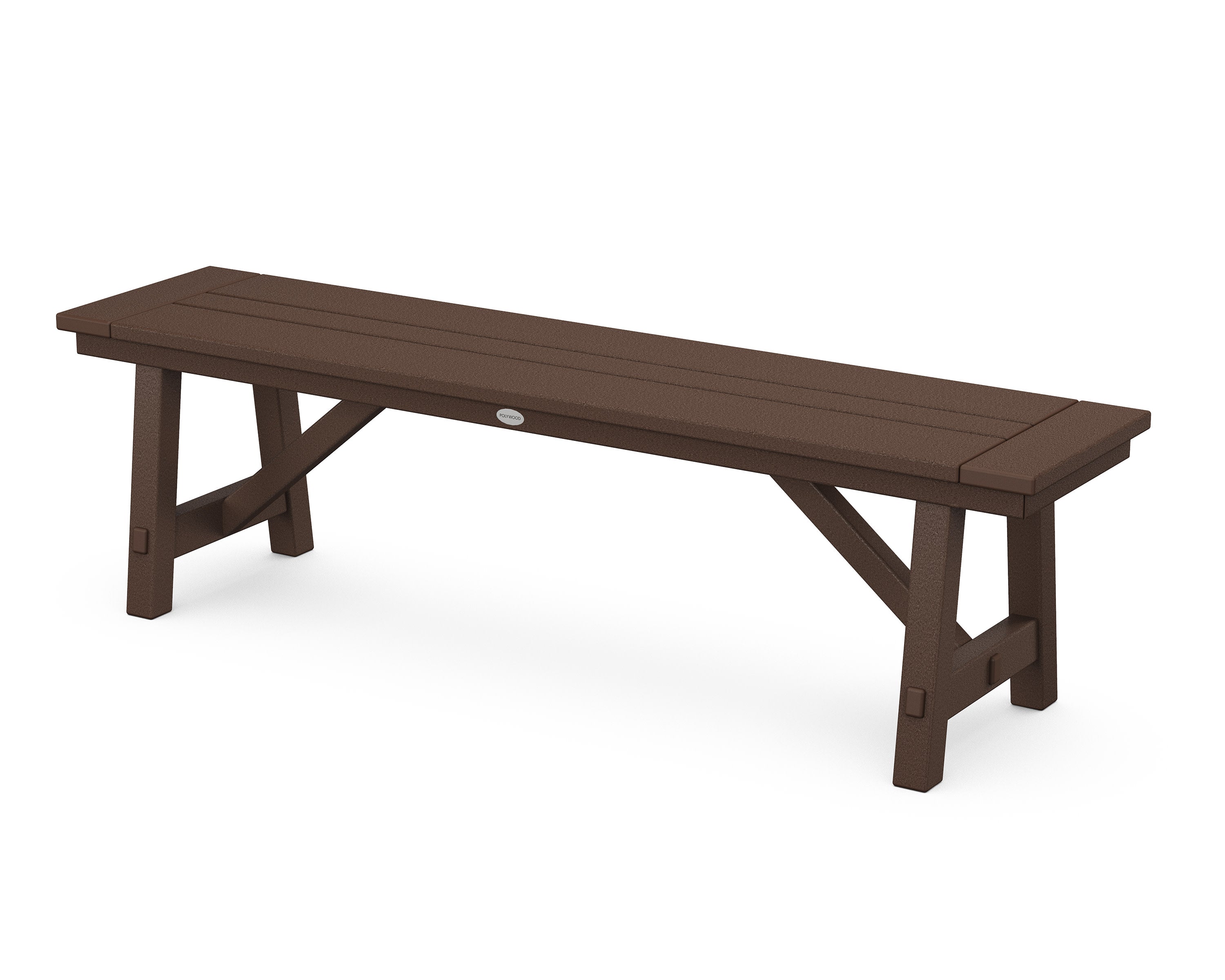 Rustic Farmhouse 60" Backless Bench in Mahogany