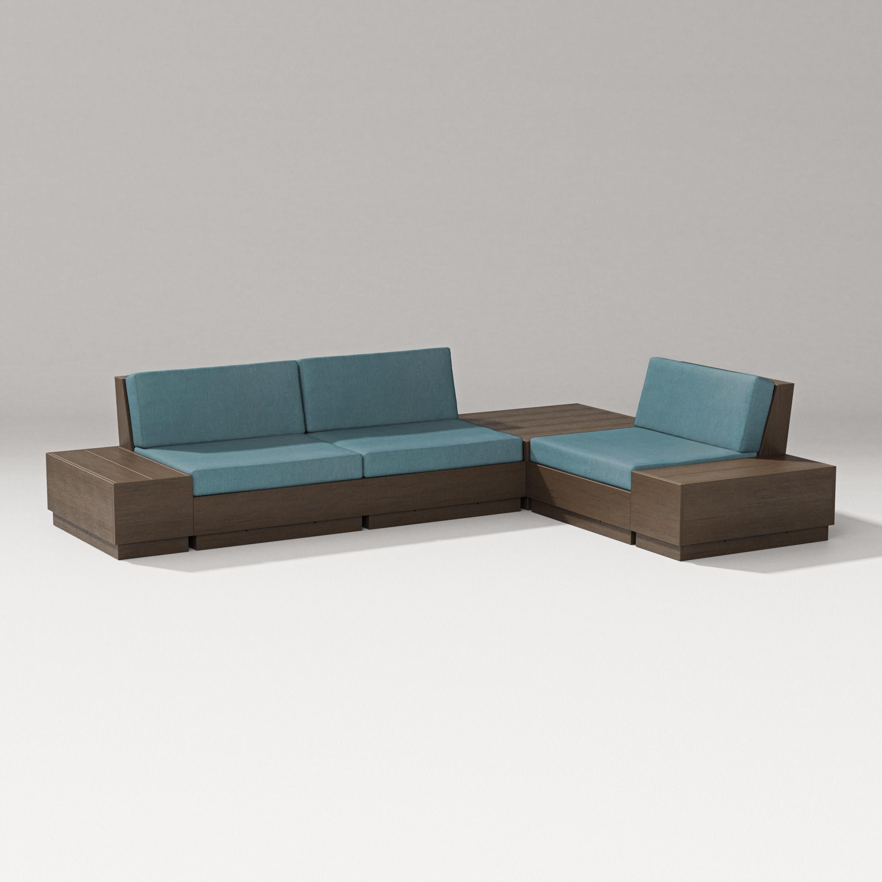 Elevate 6-Piece Corner Sectional in Kona / Ocean Teal