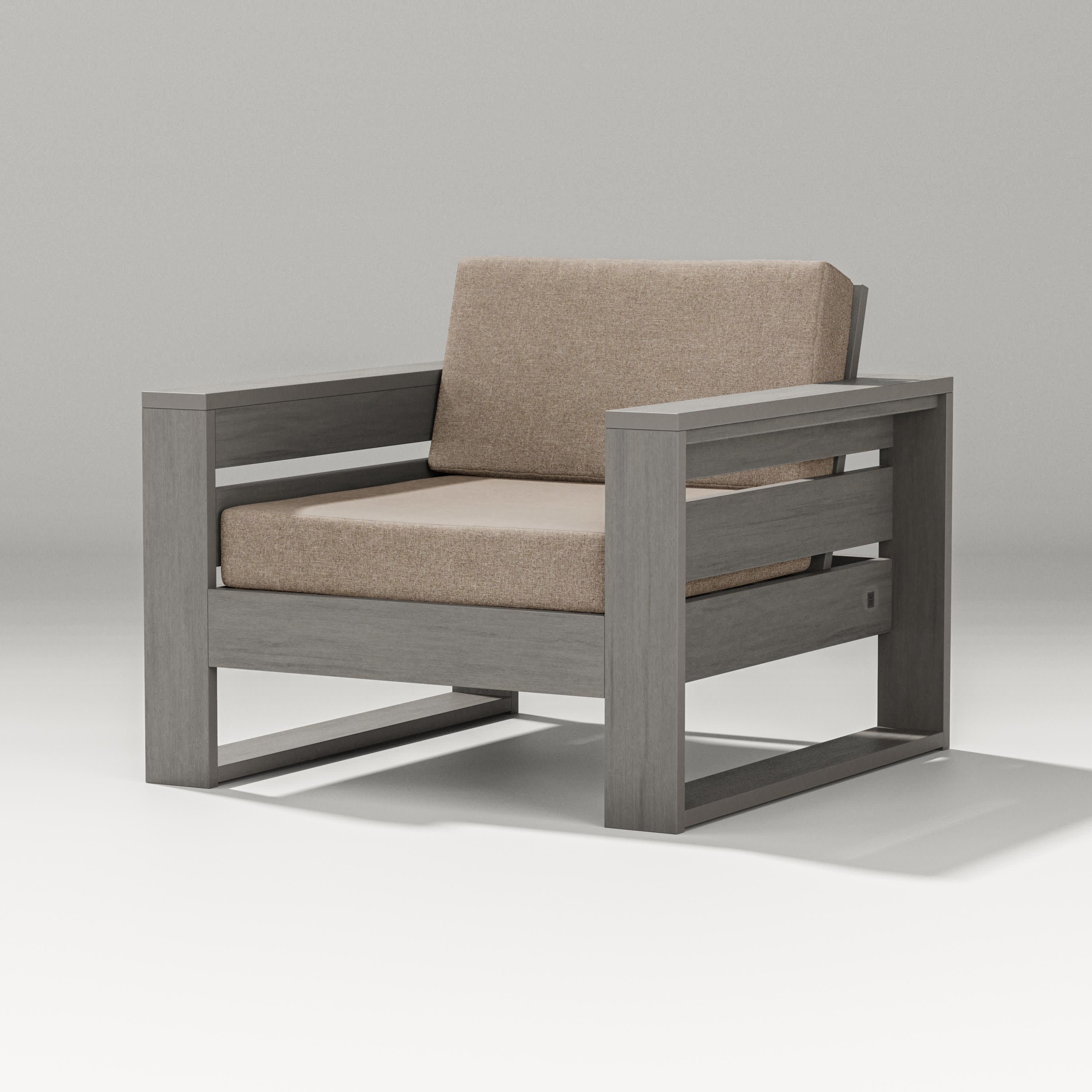 Latitude Lounge Chair in Driftwood / Spiced Burlap
