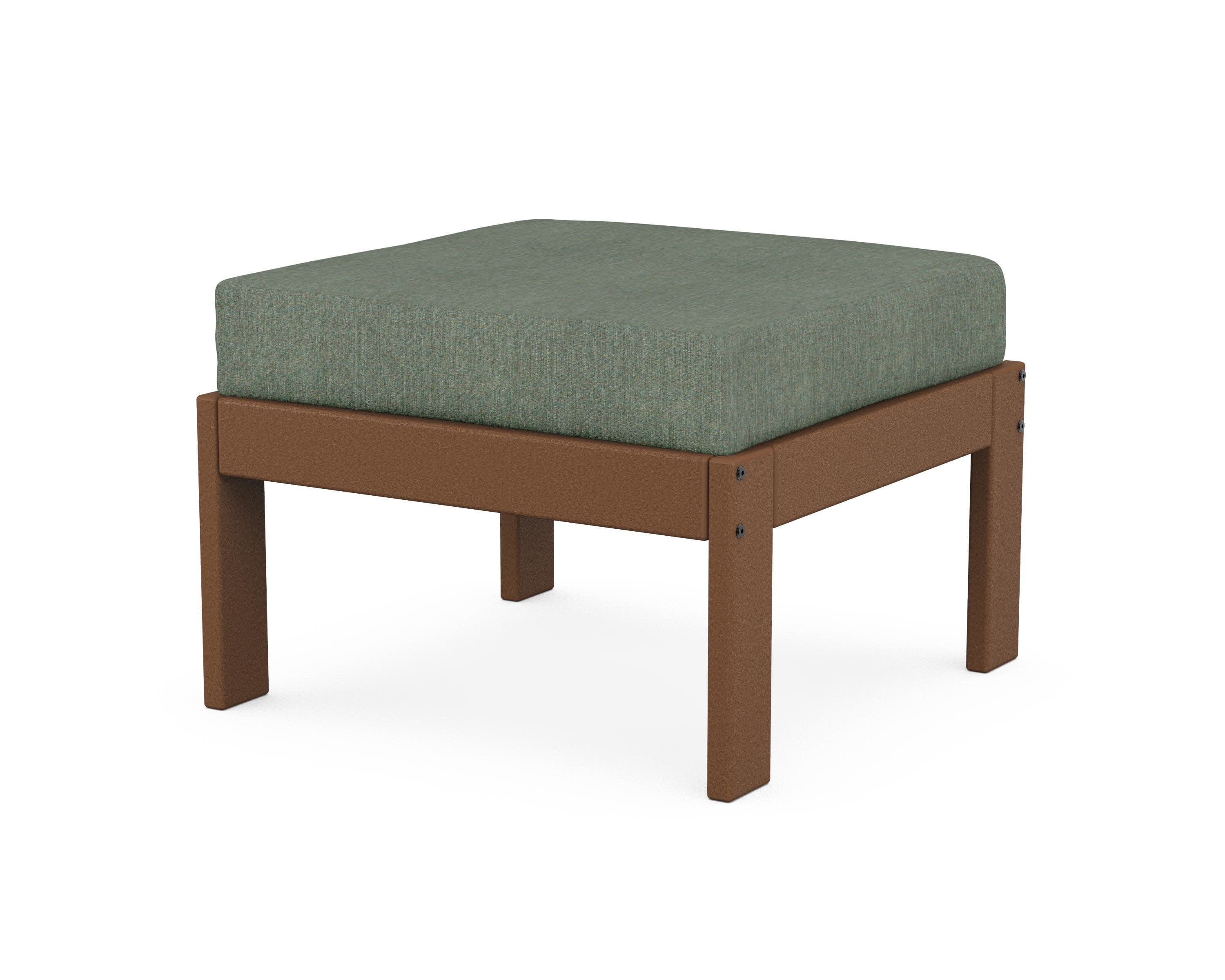 Vineyard Modular Ottoman in Teak / Cast Sage
