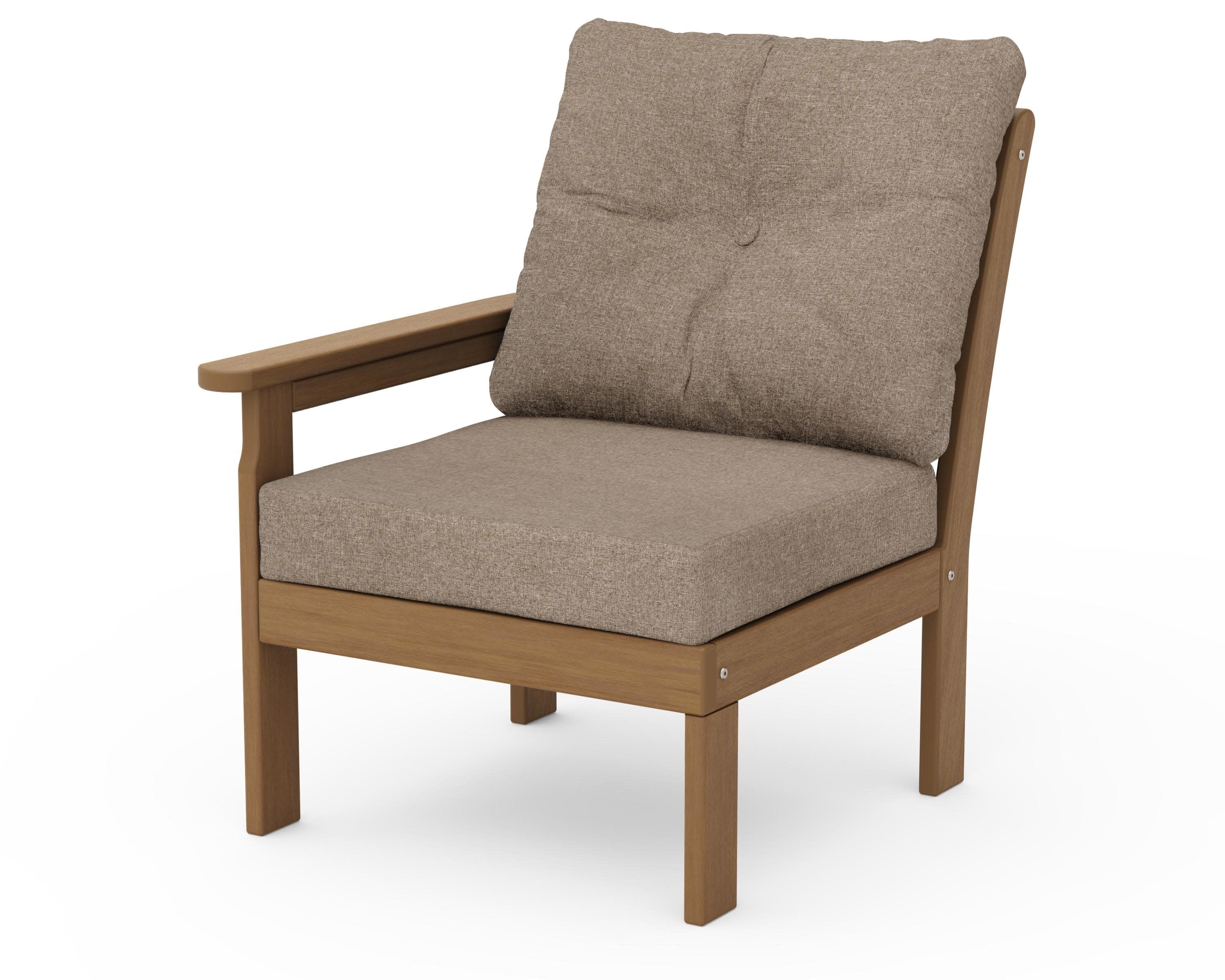 Vineyard Modular Left Arm Chair in Natural / Spiced Burlap