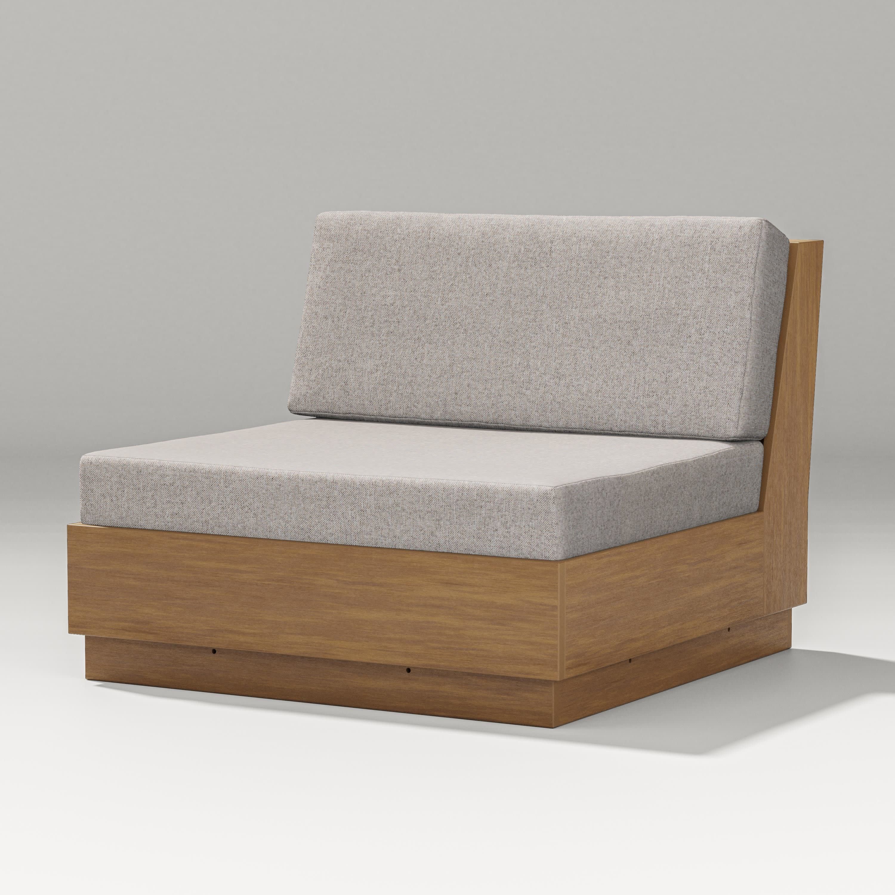 Elevate Modular Armless Chair in Natural / Weathered Tweed