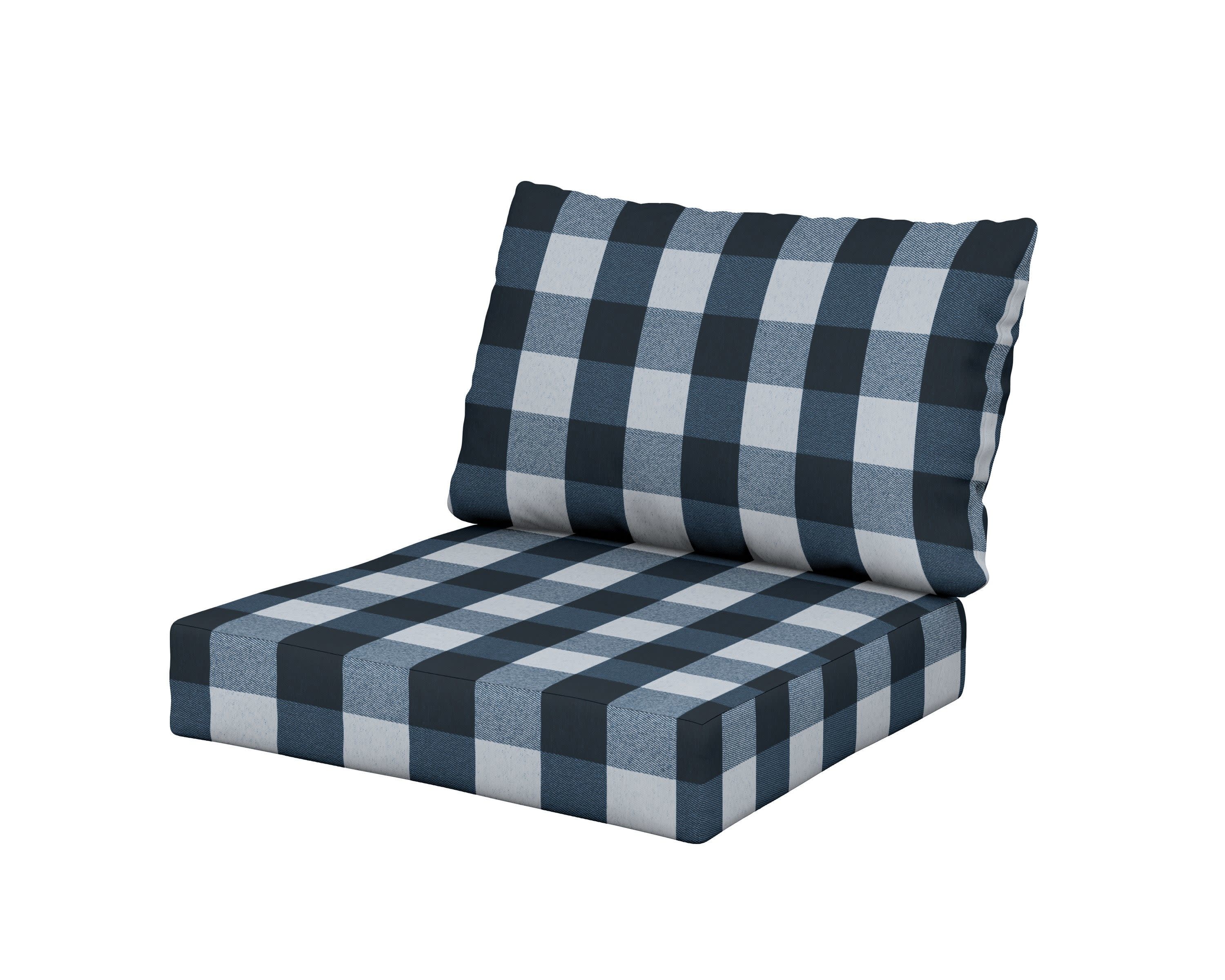 Modular Cushion in Buffalo Plaid Marine Indigo
