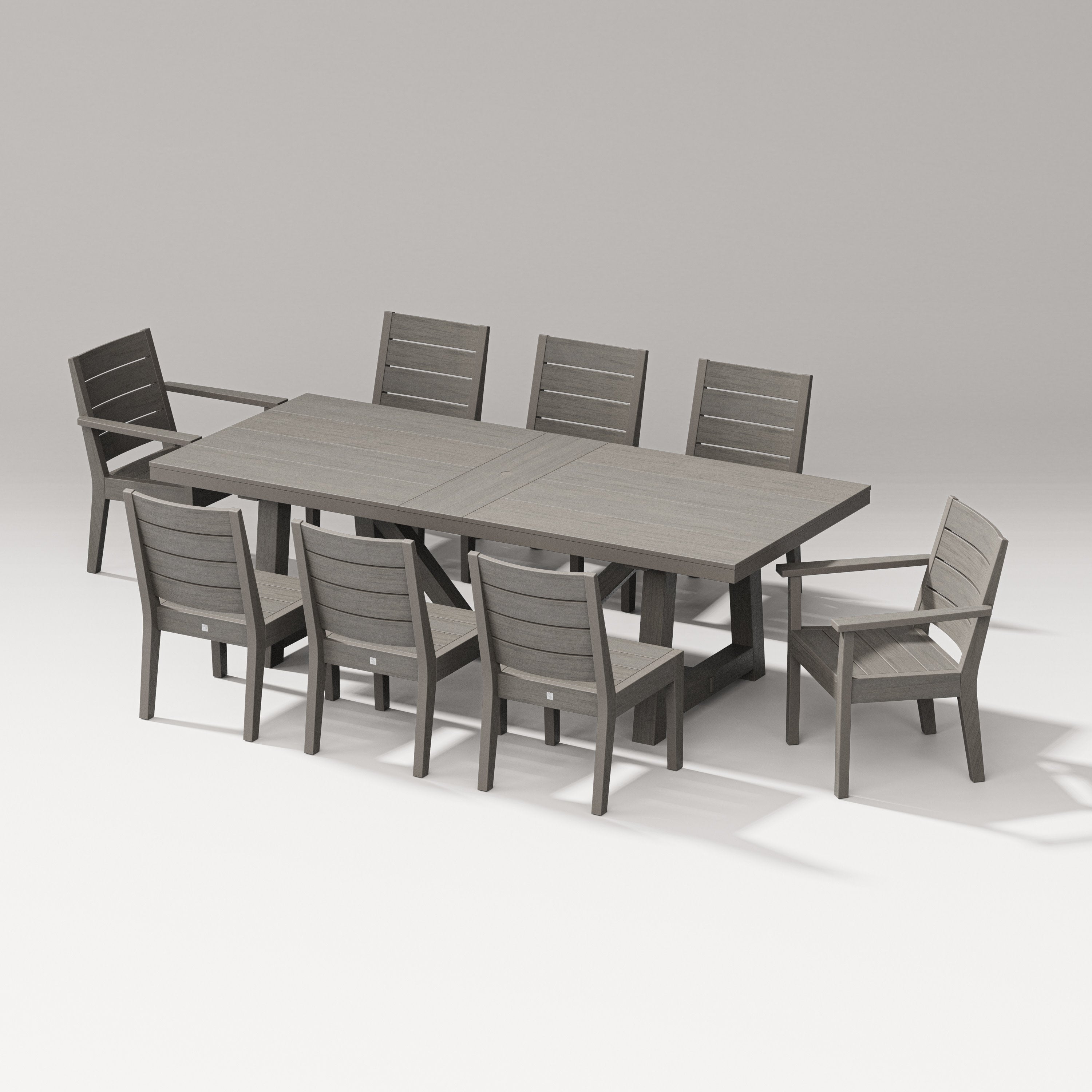 Latitude 9-Piece A-Frame Table Dining Set in Driftwood