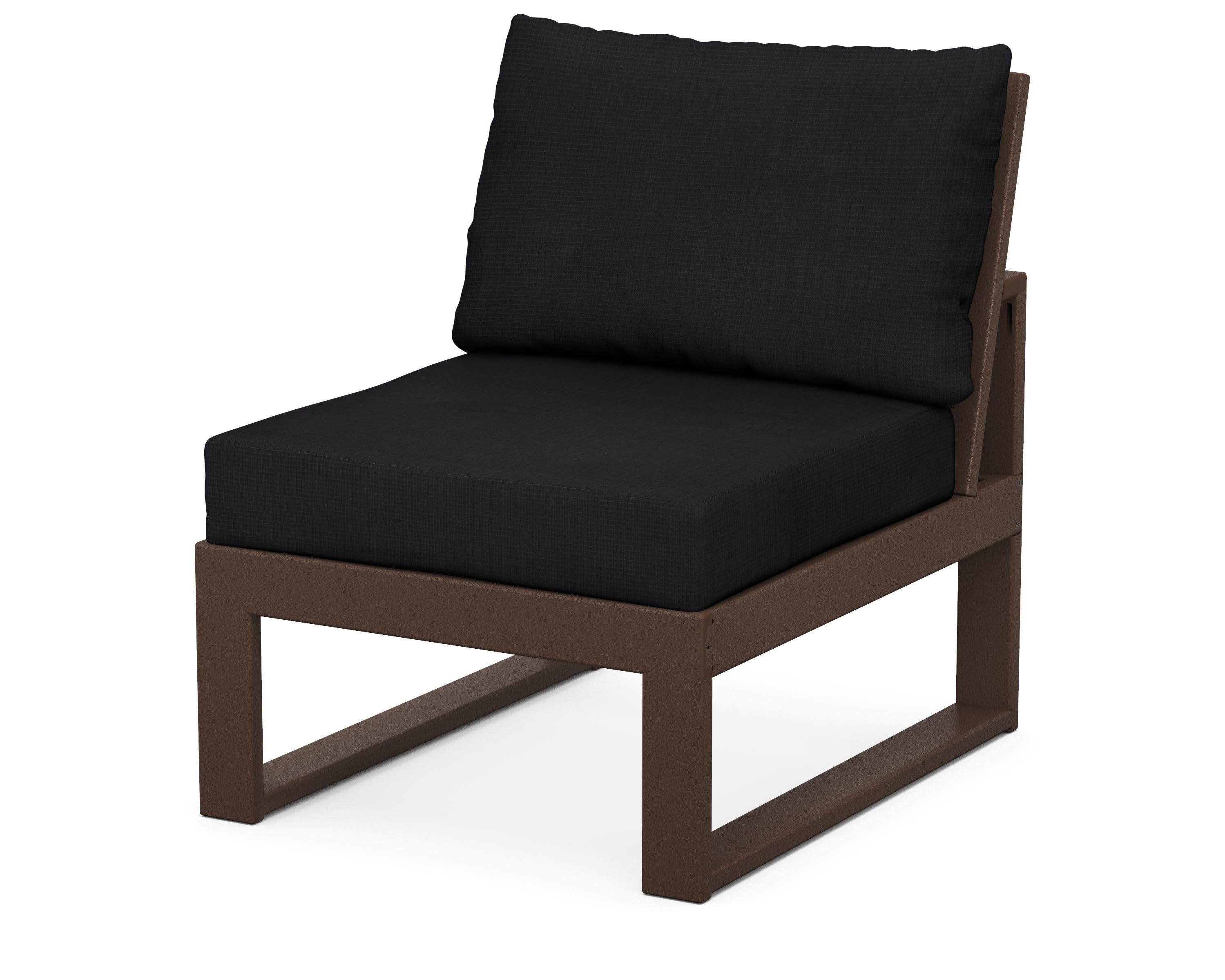 Modular Armless Chair in Mahogany / Midnight Linen