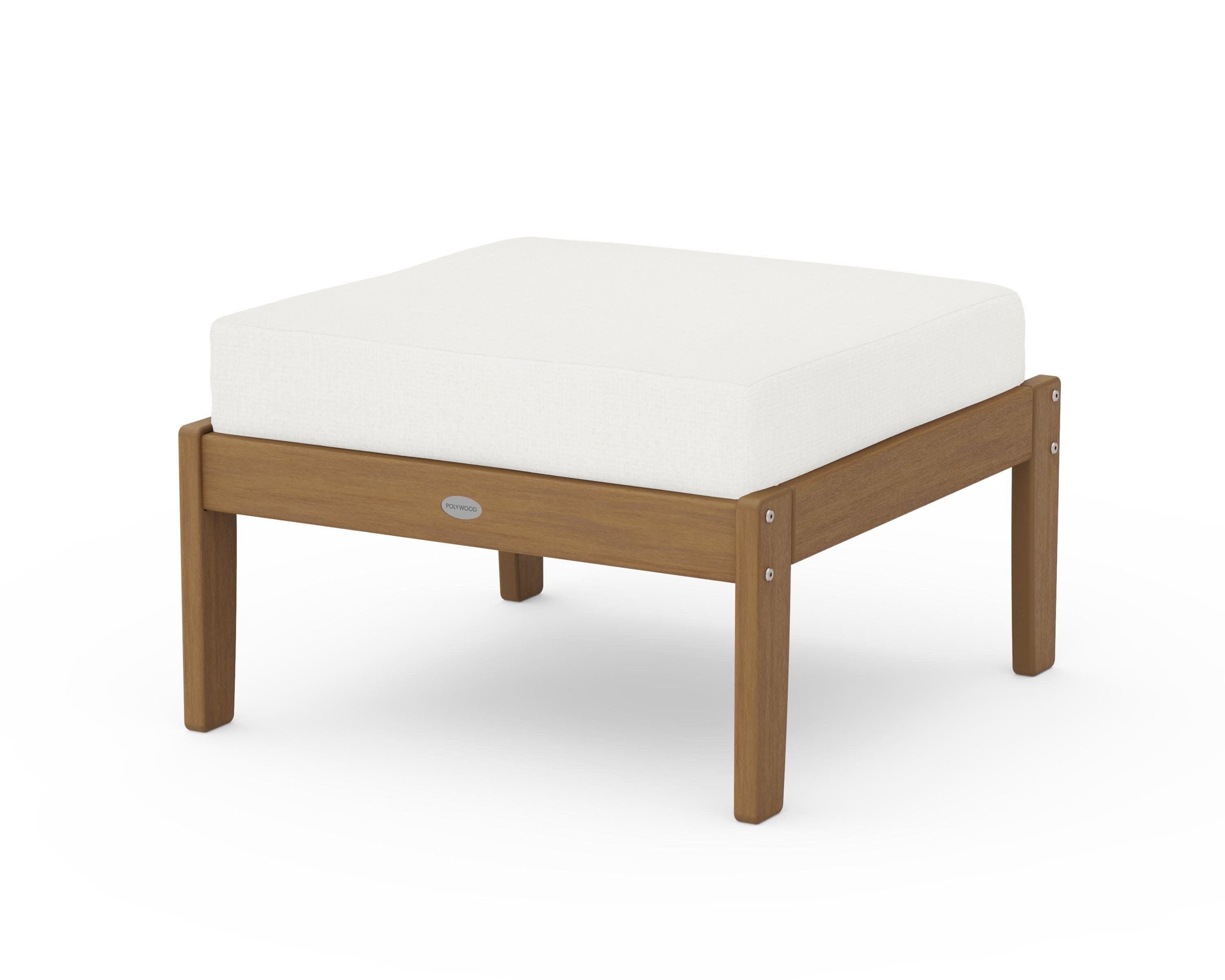 Braxton Deep Seating Ottoman in Natural / Natural Linen
