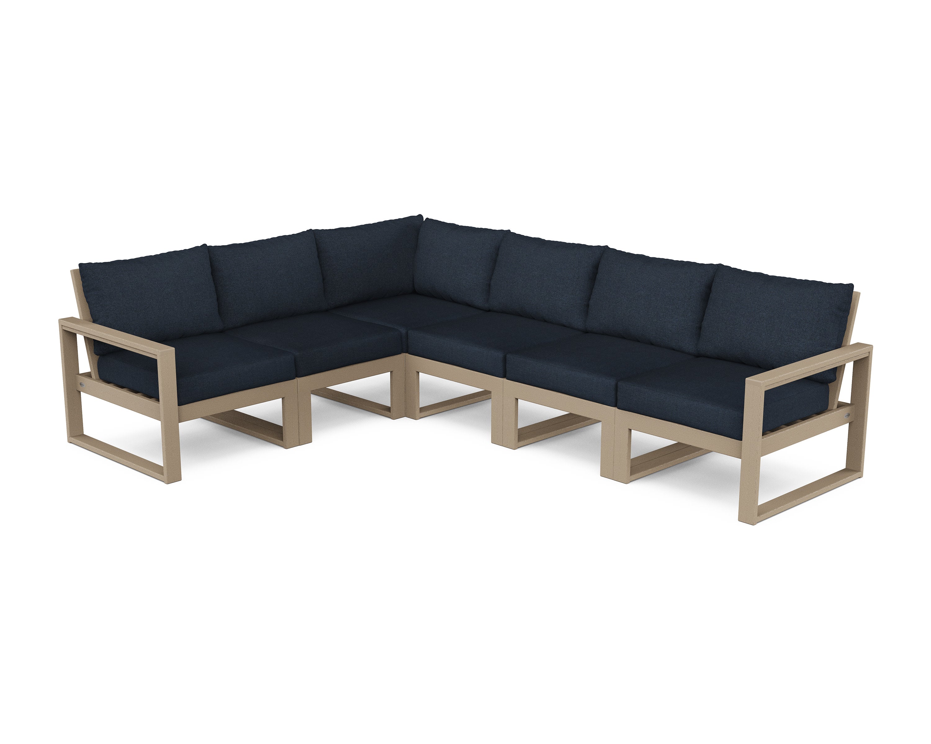 EDGE 6-Piece Modular Deep Seating Set in Vintage Sahara / Marine Indigo
