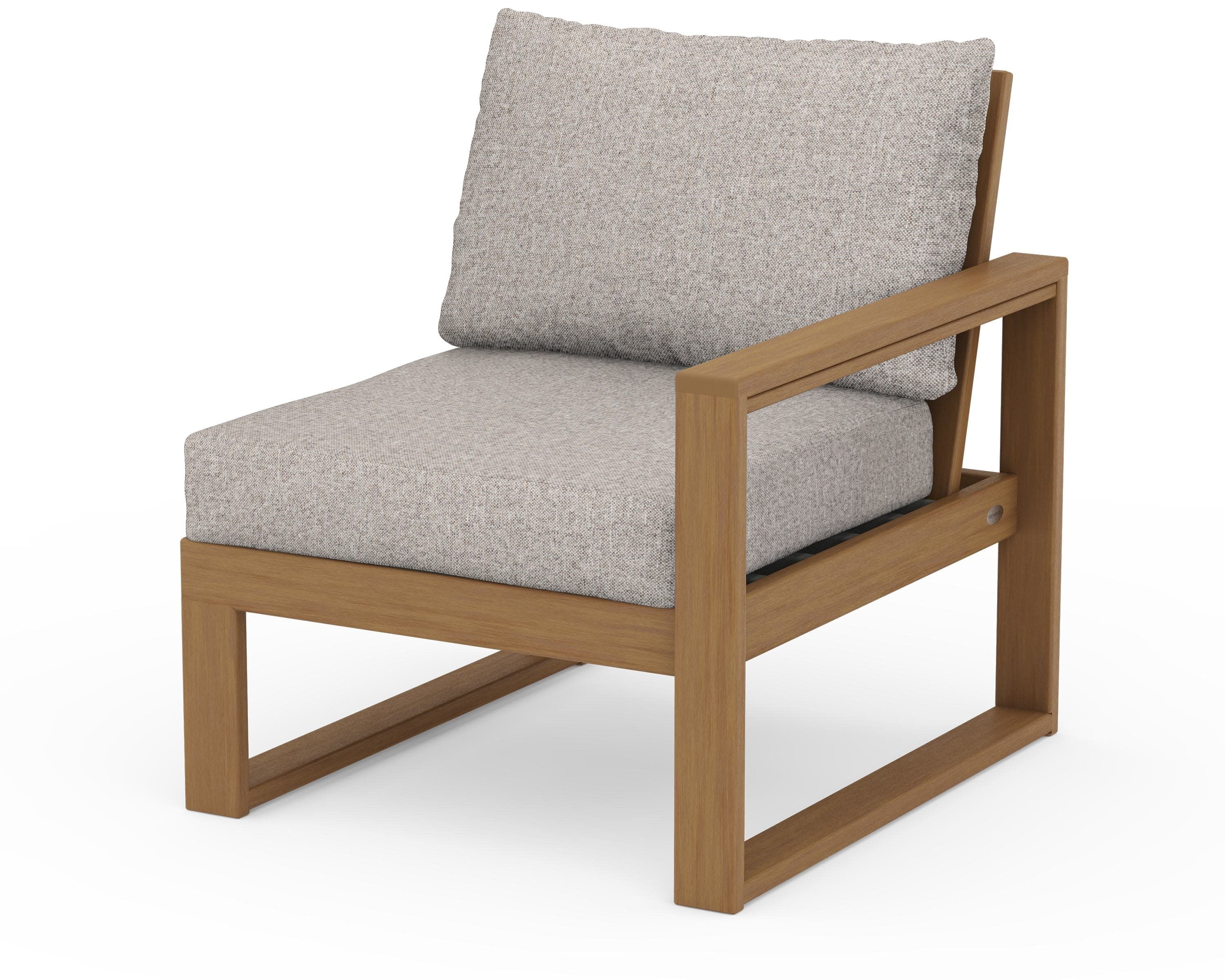 EDGE Modular Right Arm Chair in Natural / Weathered Tweed