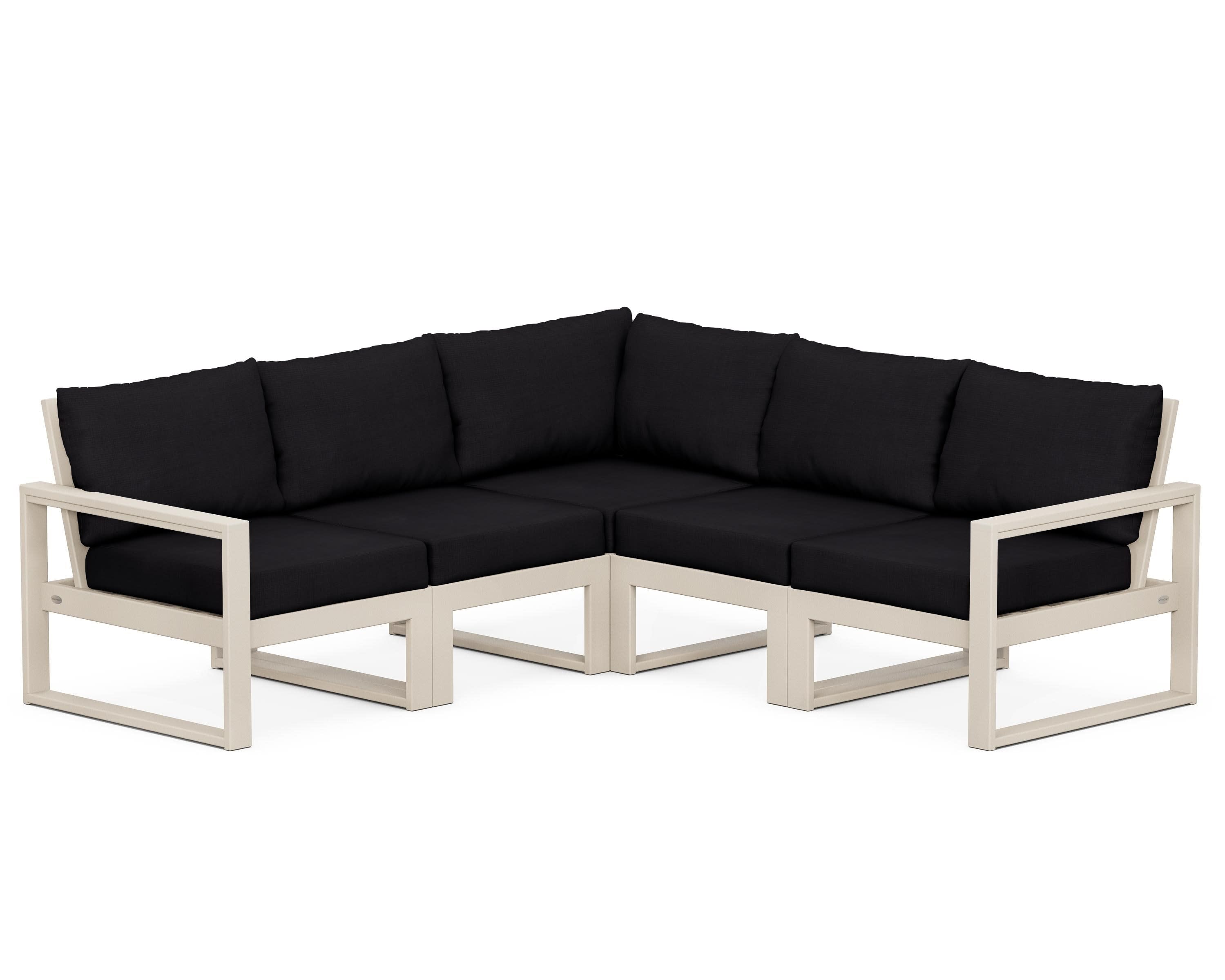 EDGE 5-Piece Modular Deep Seating Set in Sand / Midnight Linen