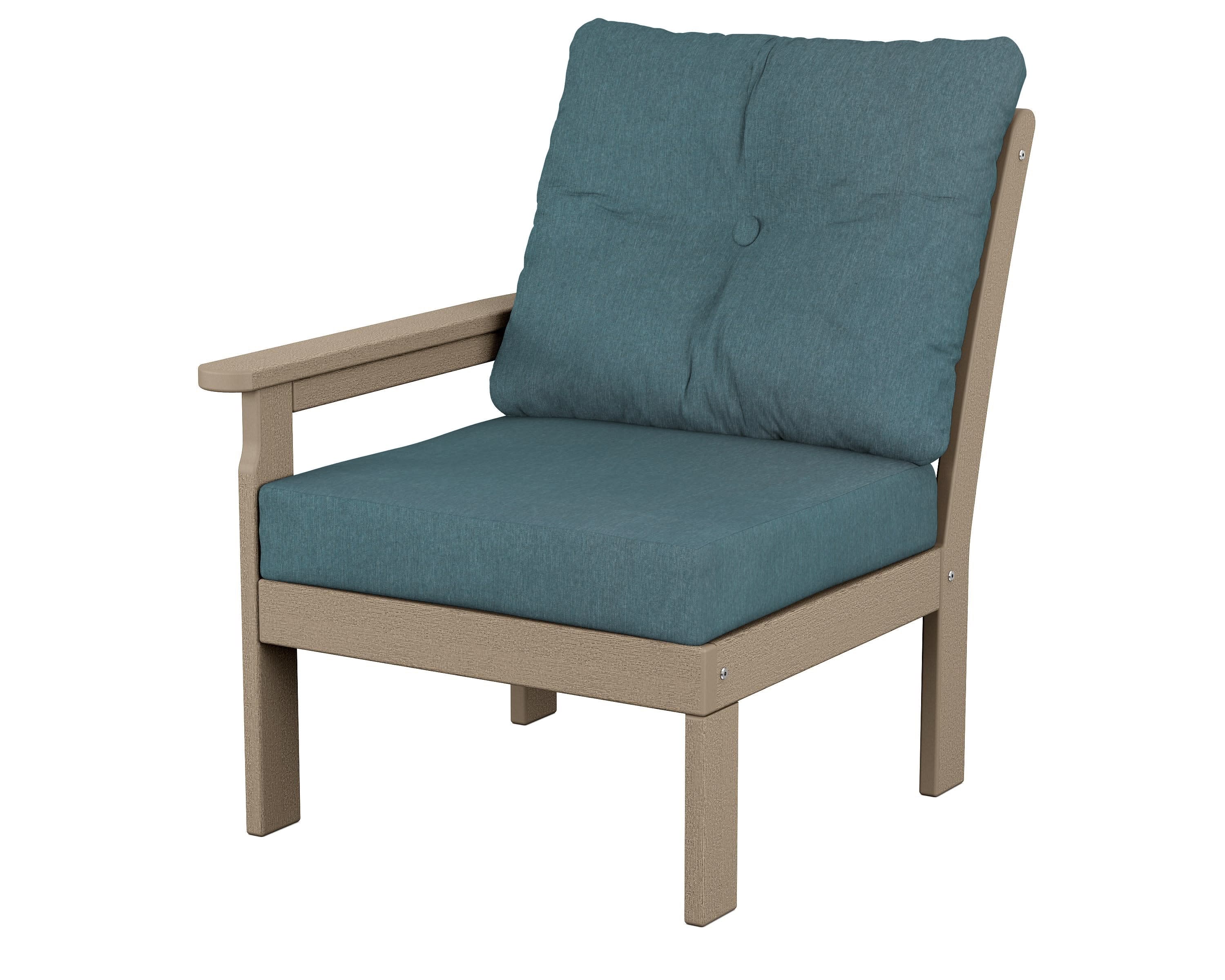 Vineyard Modular Left Arm Chair in Vintage Sahara / Ocean Teal