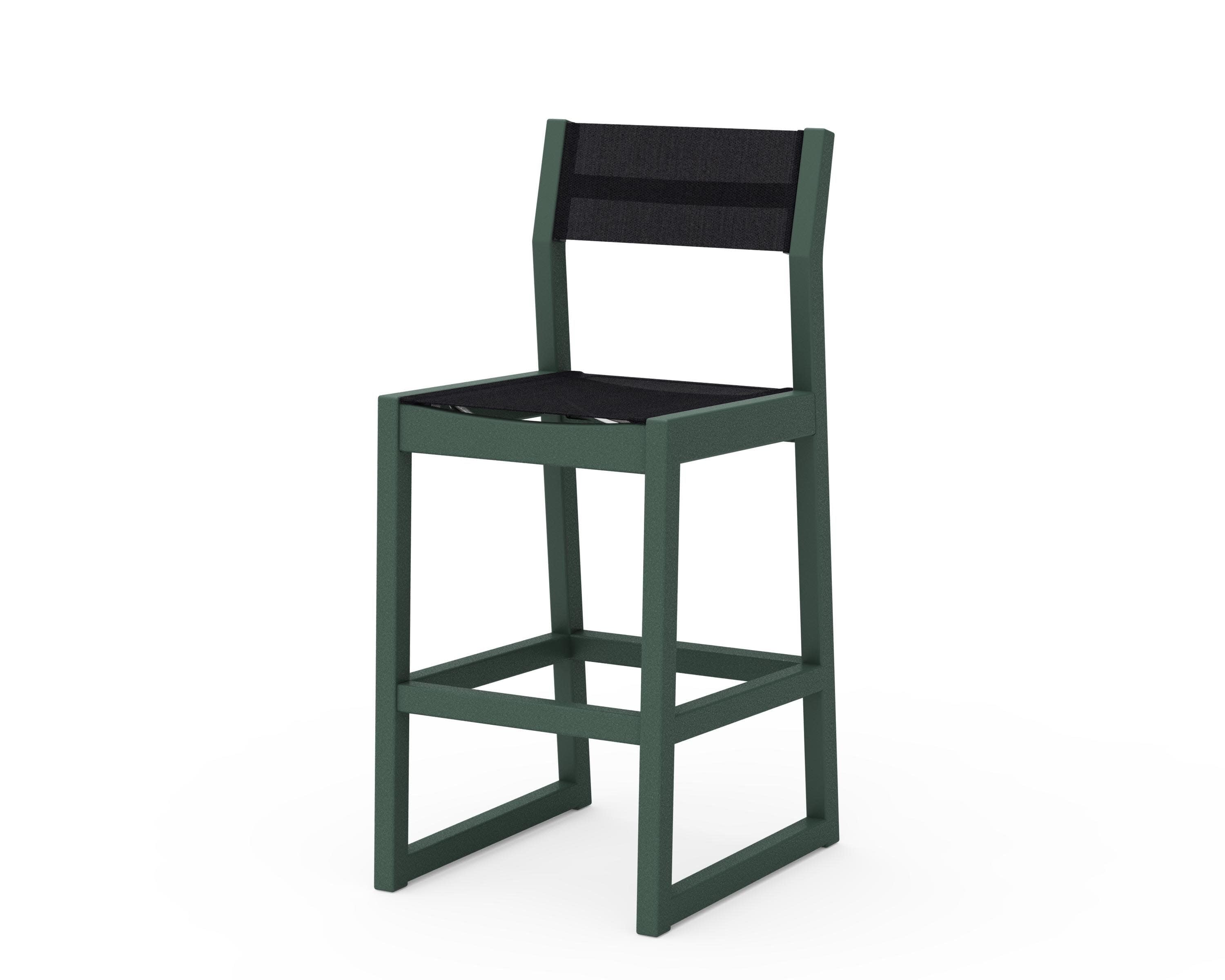 EDGE Sling Bar Side Chair in Green / Black Sling