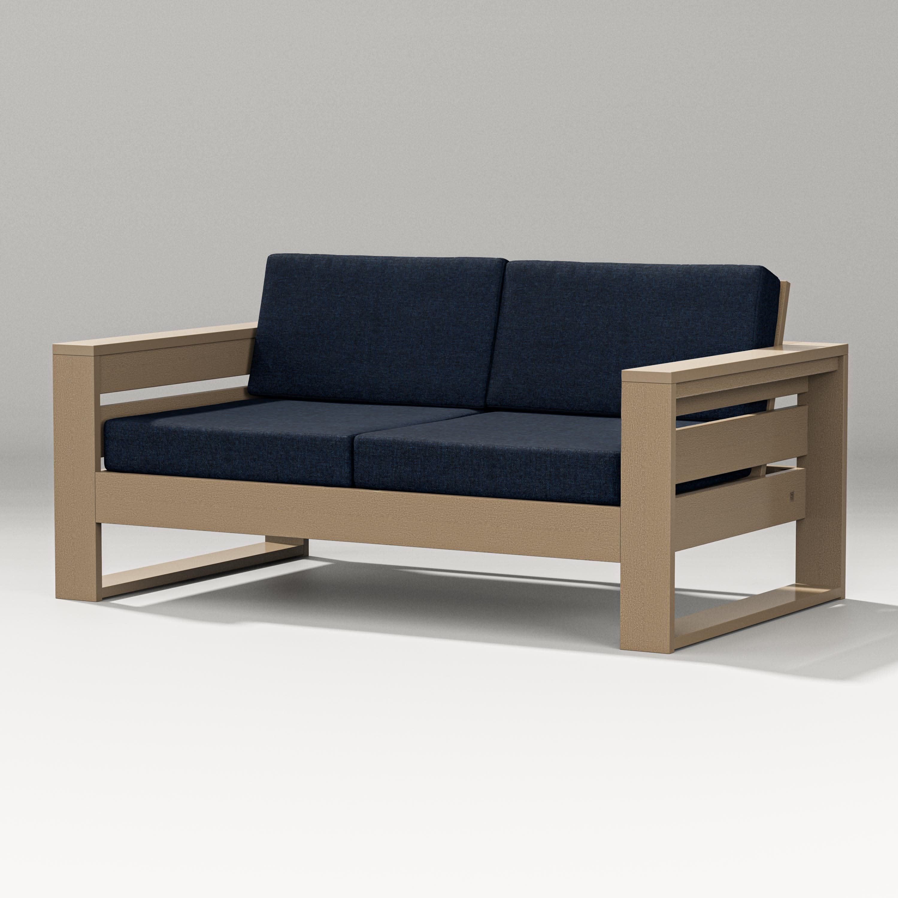 Latitude Loveseat in Vintage Sahara / Marine Indigo