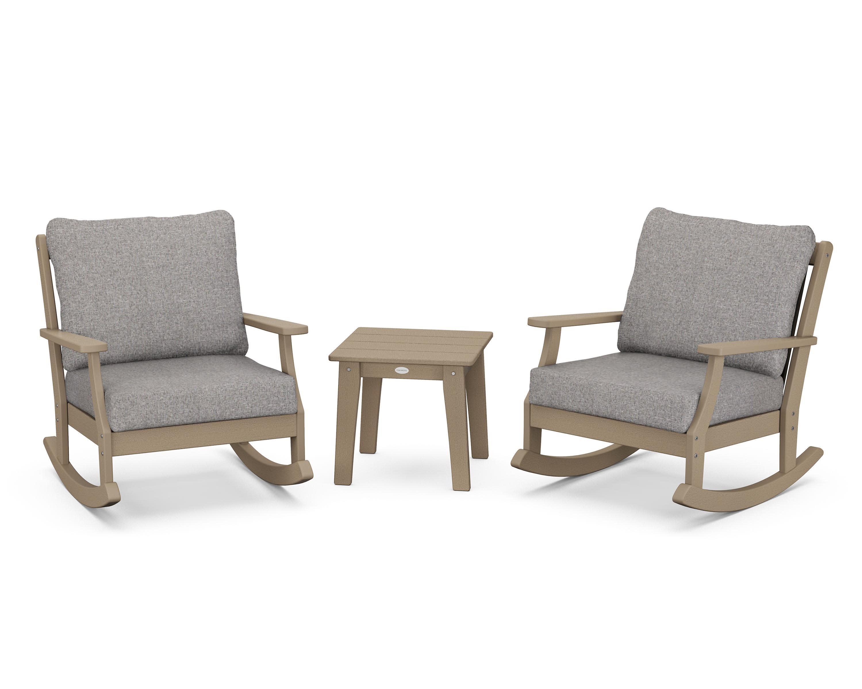 Braxton 3-Piece Deep Seating Rocker Set in Vintage Sahara / Grey Mist