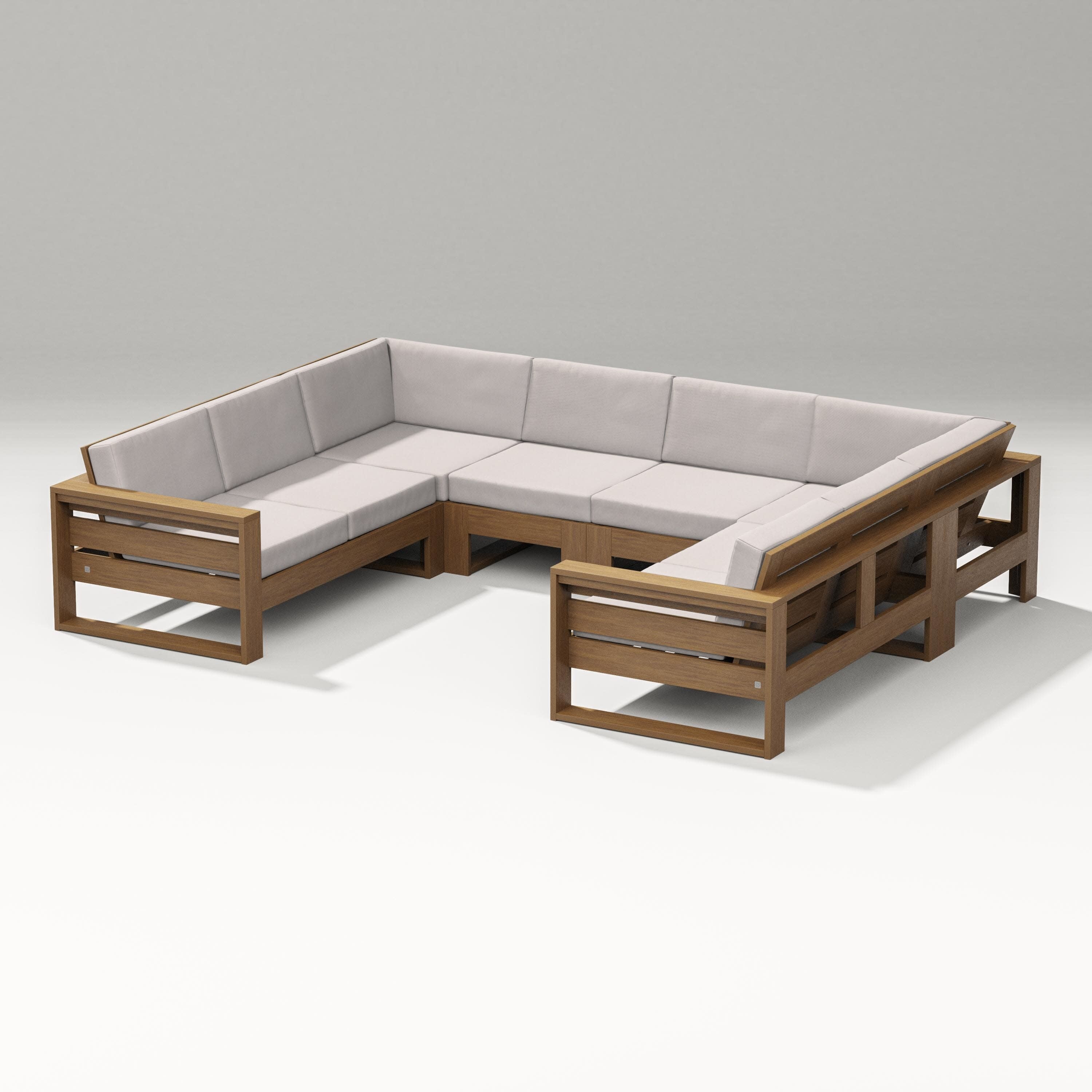 Latitude U-Shaped Sectional in Natural / Dune Burlap