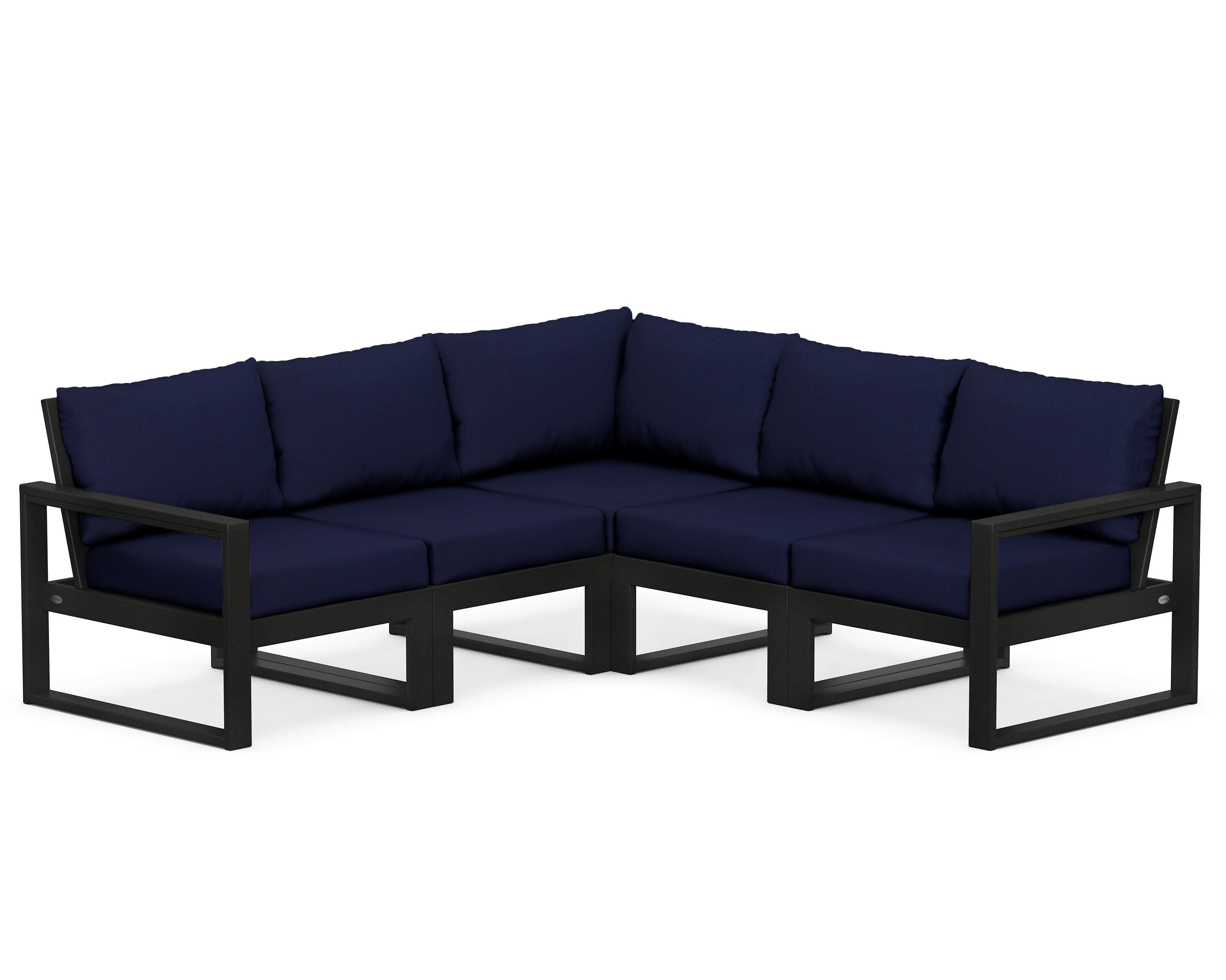 EDGE 5-Piece Modular Deep Seating Set in Black / Navy