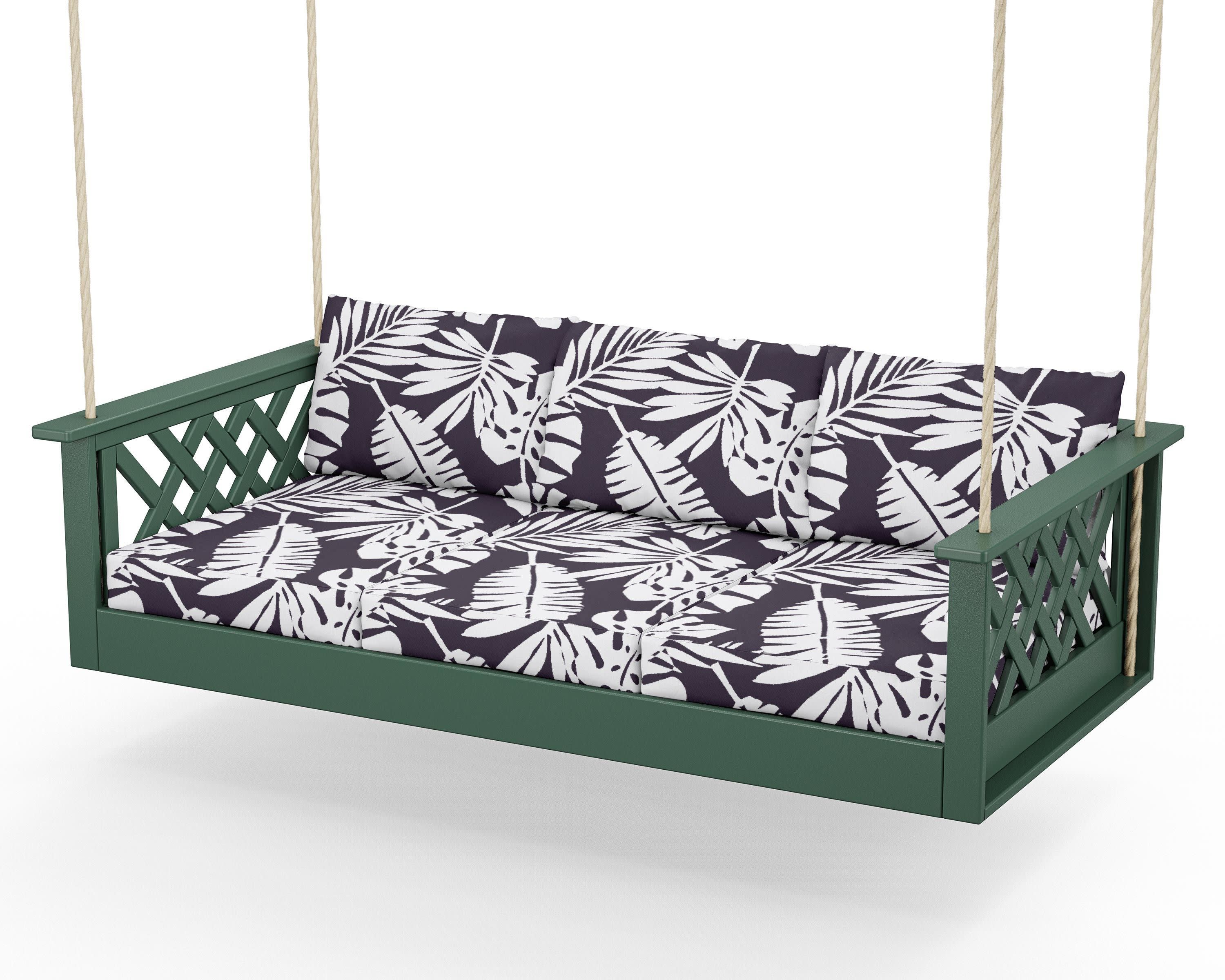 Wovendale Daybed Swing in Green / Leaf Navy