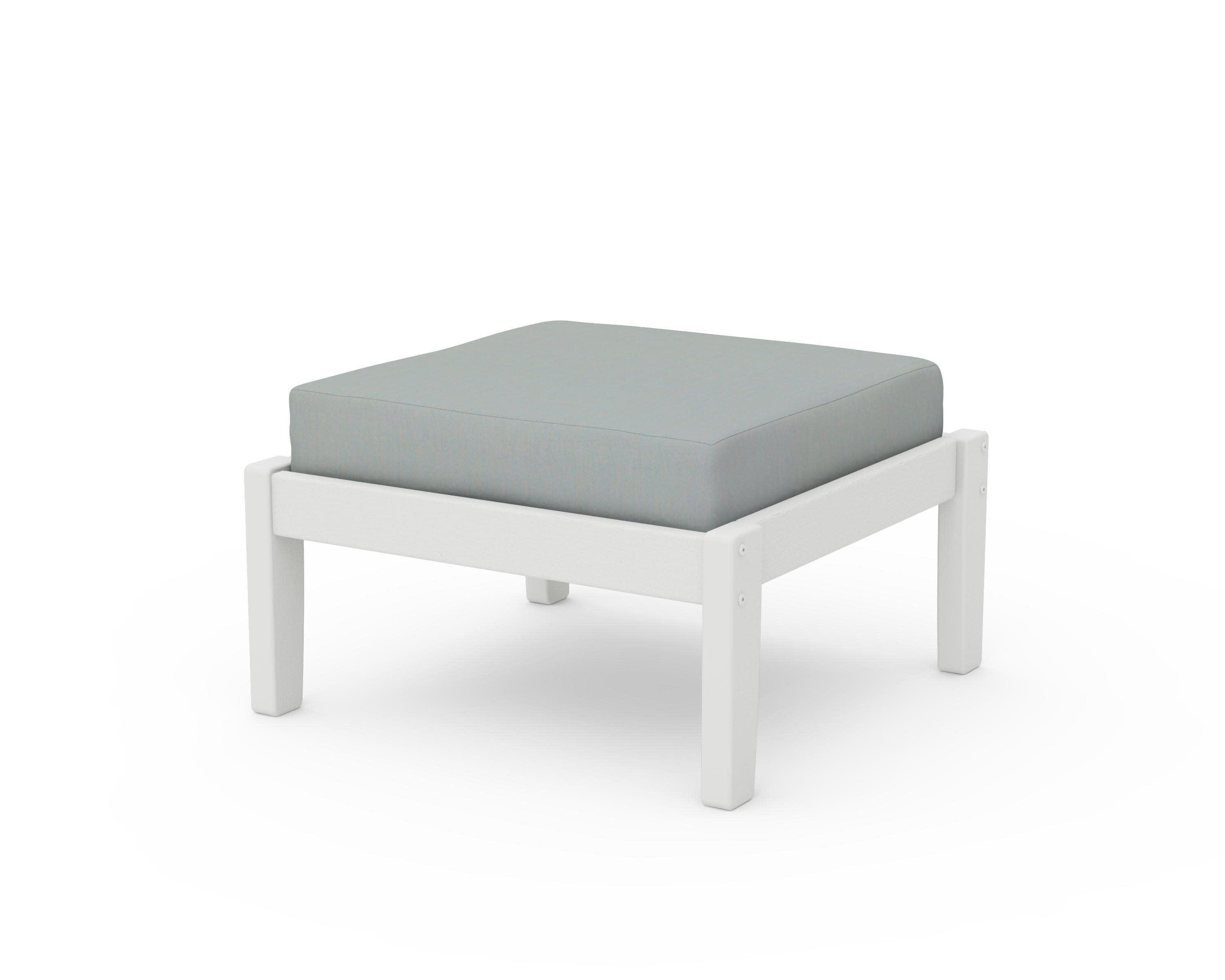 Deep Seating Ottoman in Vintage White / Spa