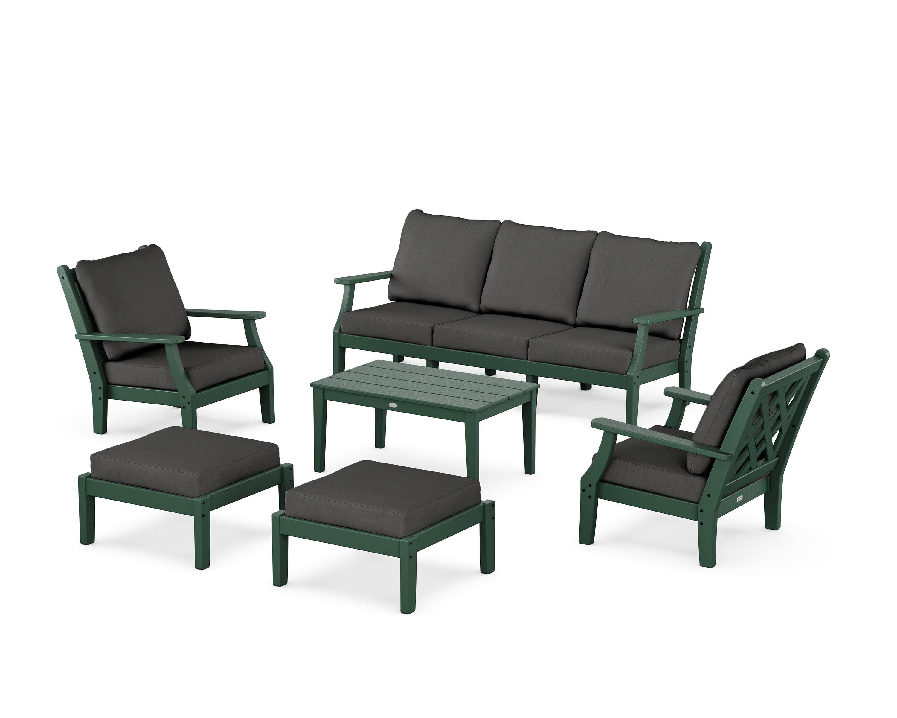 Wovendale 6-Piece Lounge Sofa Set in Green / Spectrum Carbon