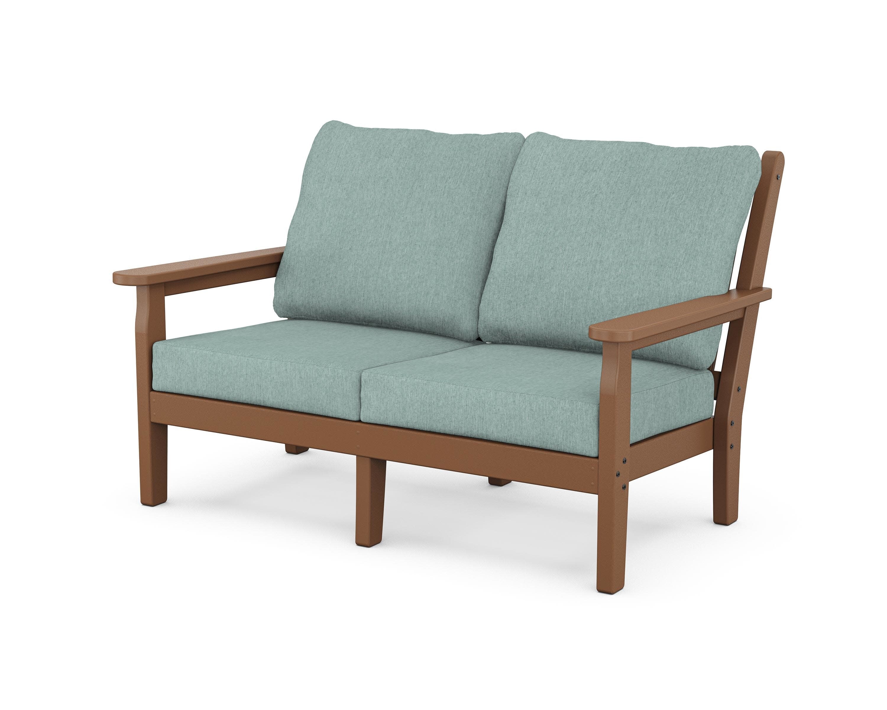Chippendale Deep Seating Loveseat in Teak / Glacier Spa