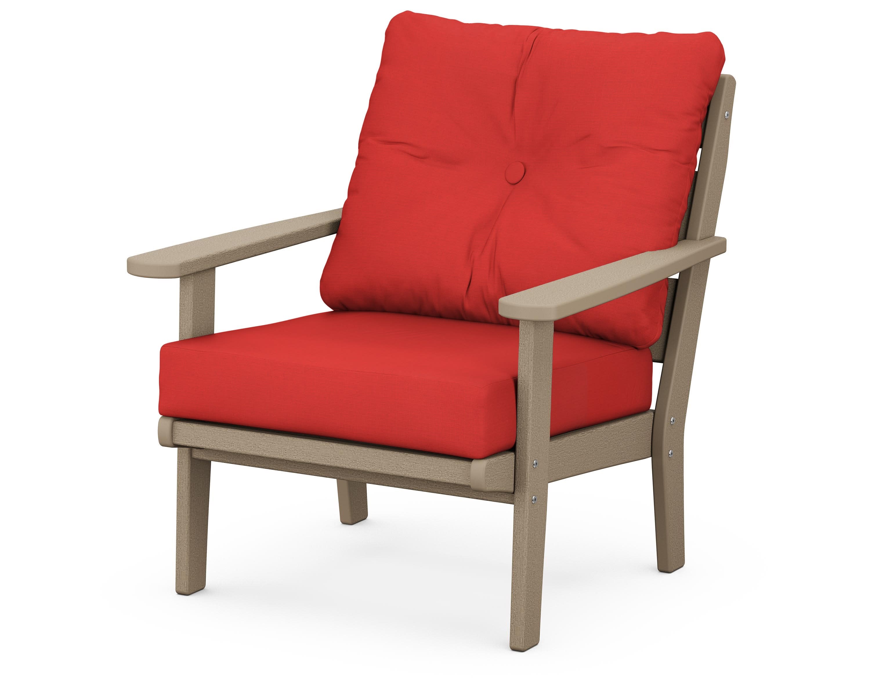 Lakeside Deep Seating Chair in Vintage Sahara / Crimson Linen