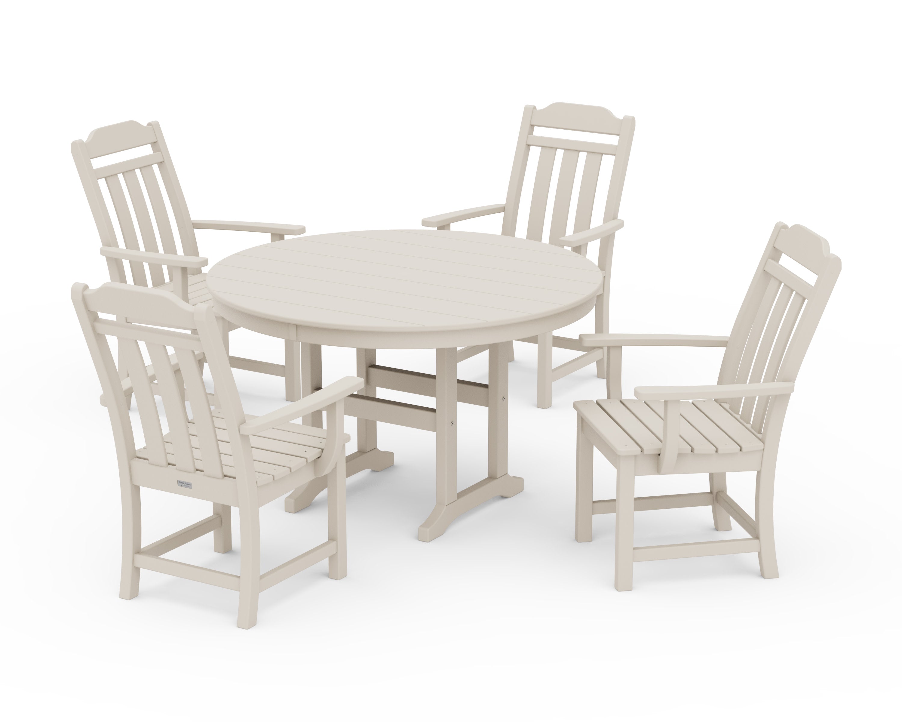 Cottage 5-Piece Round Farmhouse Dining Set in Sand