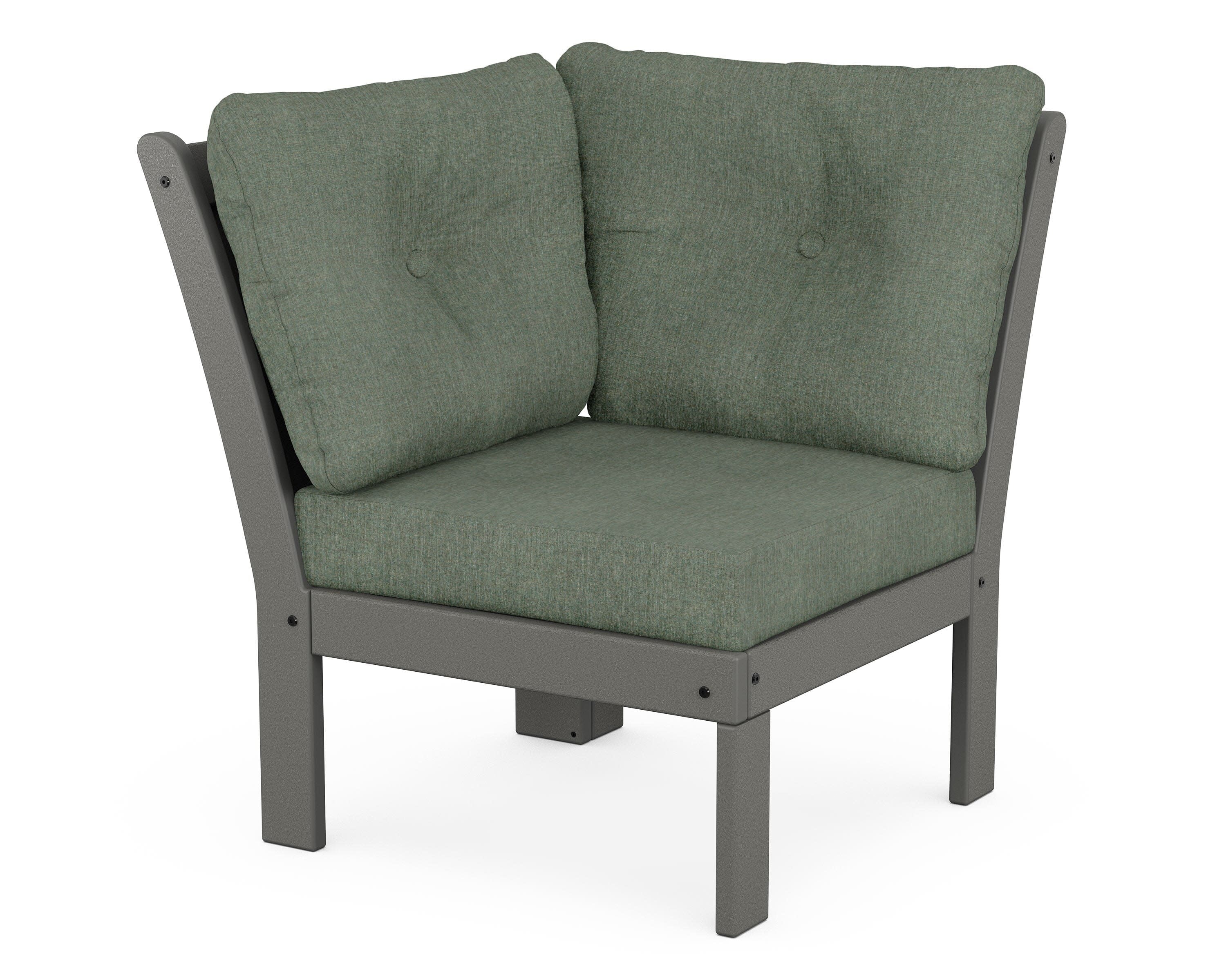 Vineyard Modular Corner Chair in Slate Grey / Cast Sage