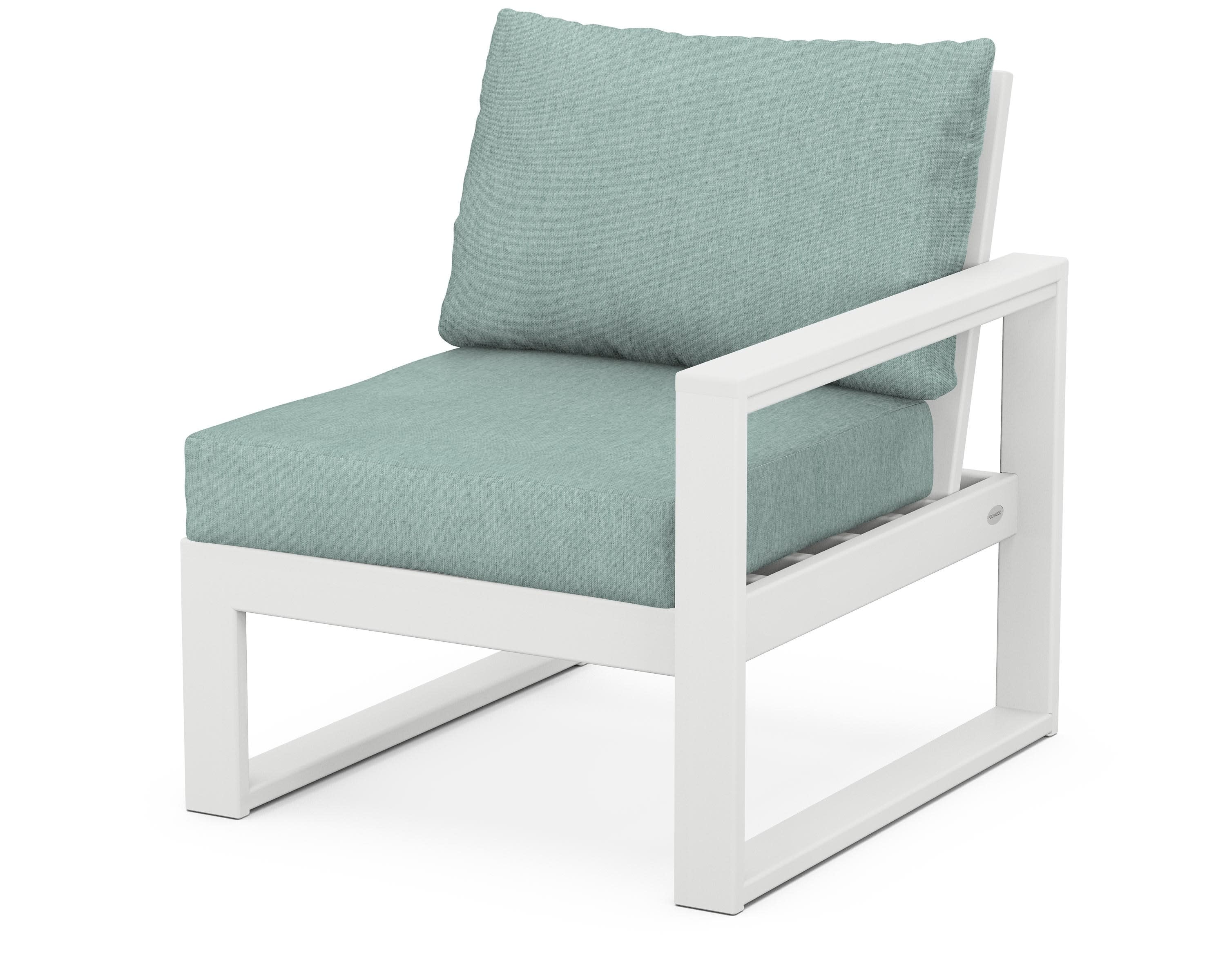 EDGE Modular Right Arm Chair in White / Glacier Spa