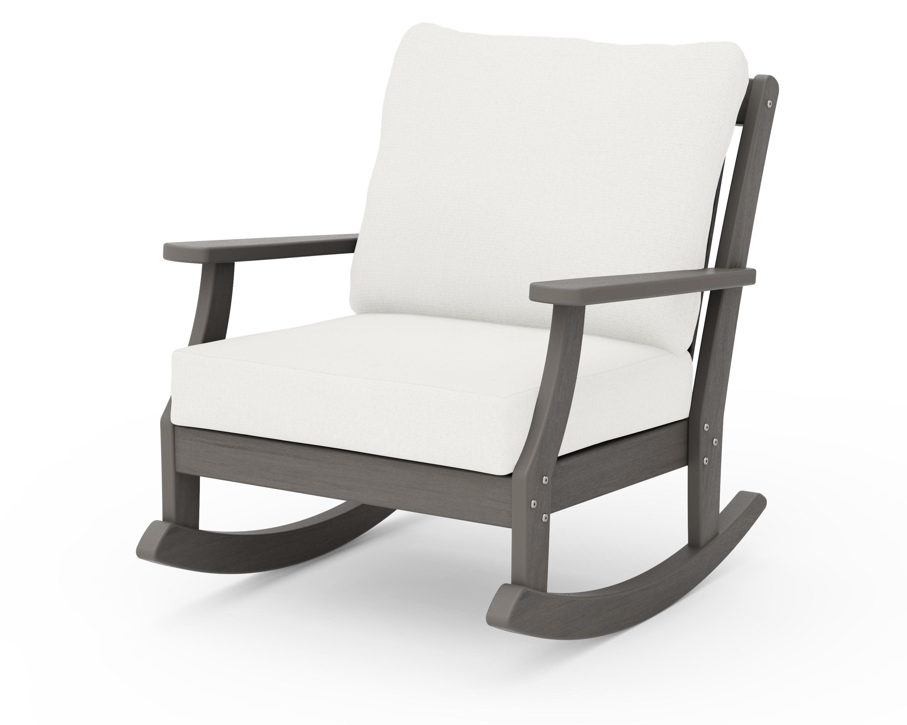 Braxton Deep Seating Rocking Chair in Driftwood / Natural Linen