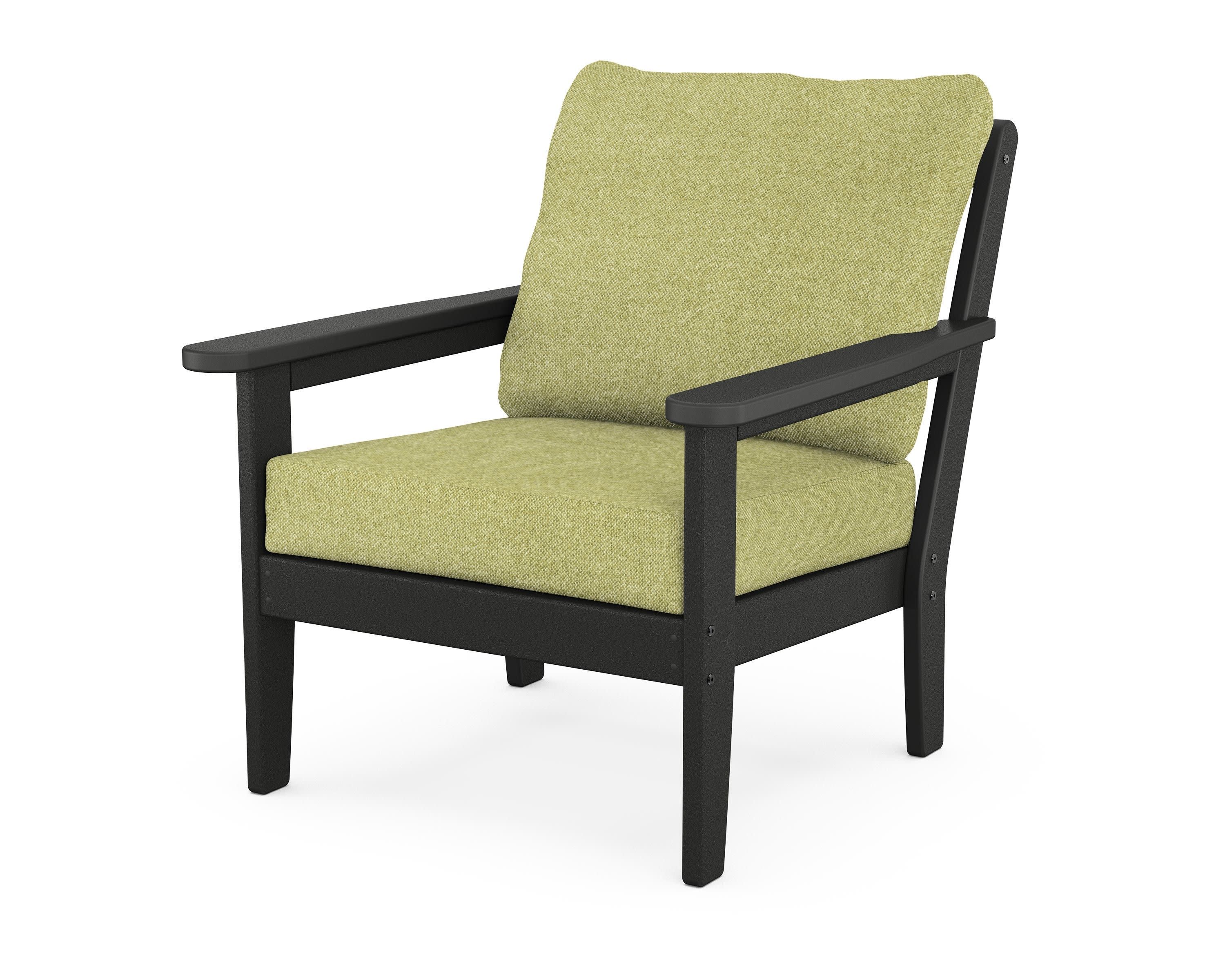 Cottage Deep Seating Chair in Black / Chartreuse Boucle