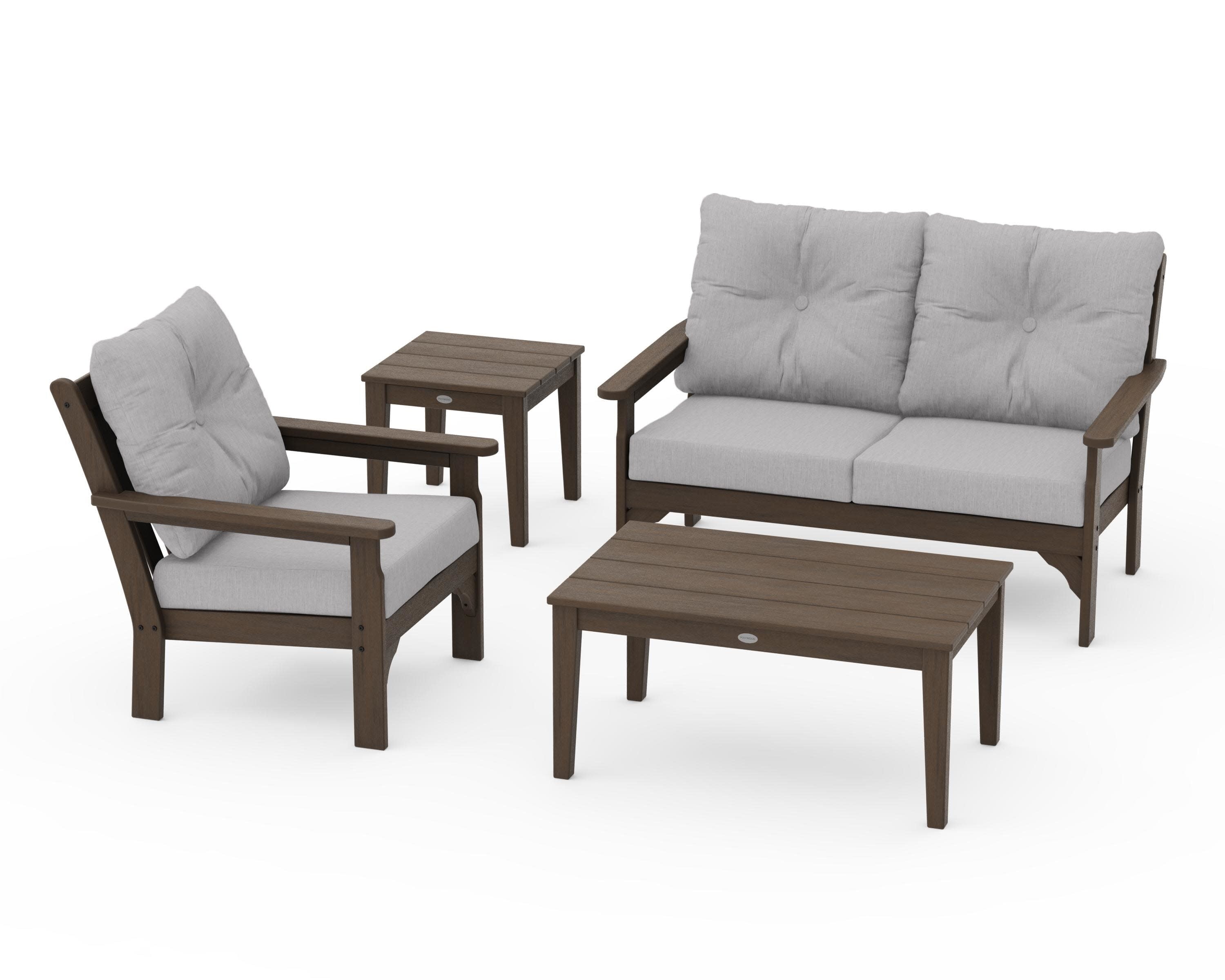 Vineyard 4-Piece Deep Seating Set in Kona / Granite